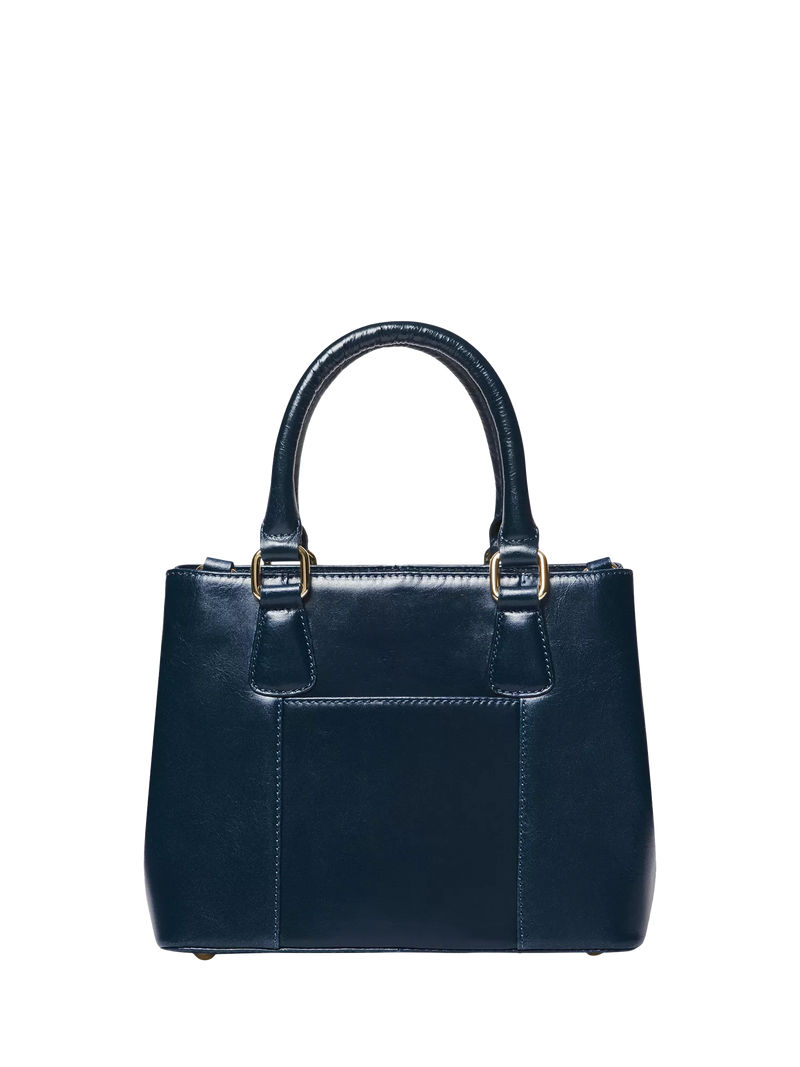 OSPREY LONDON Mini Adaline grab bag in French Navy leather (British brand)
