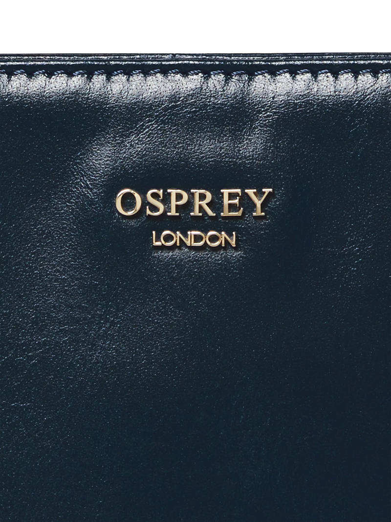 OSPREY LONDON Mini Adaline grab bag in French Navy leather (British brand)