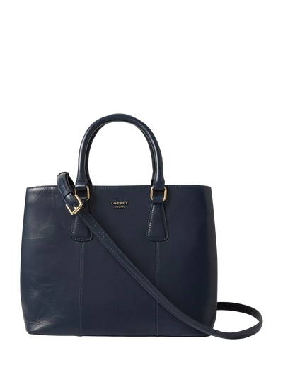 John Lewis OSPREY LONDON Adaline Leather Work Bag, French Navy- Buy online at McGrocer