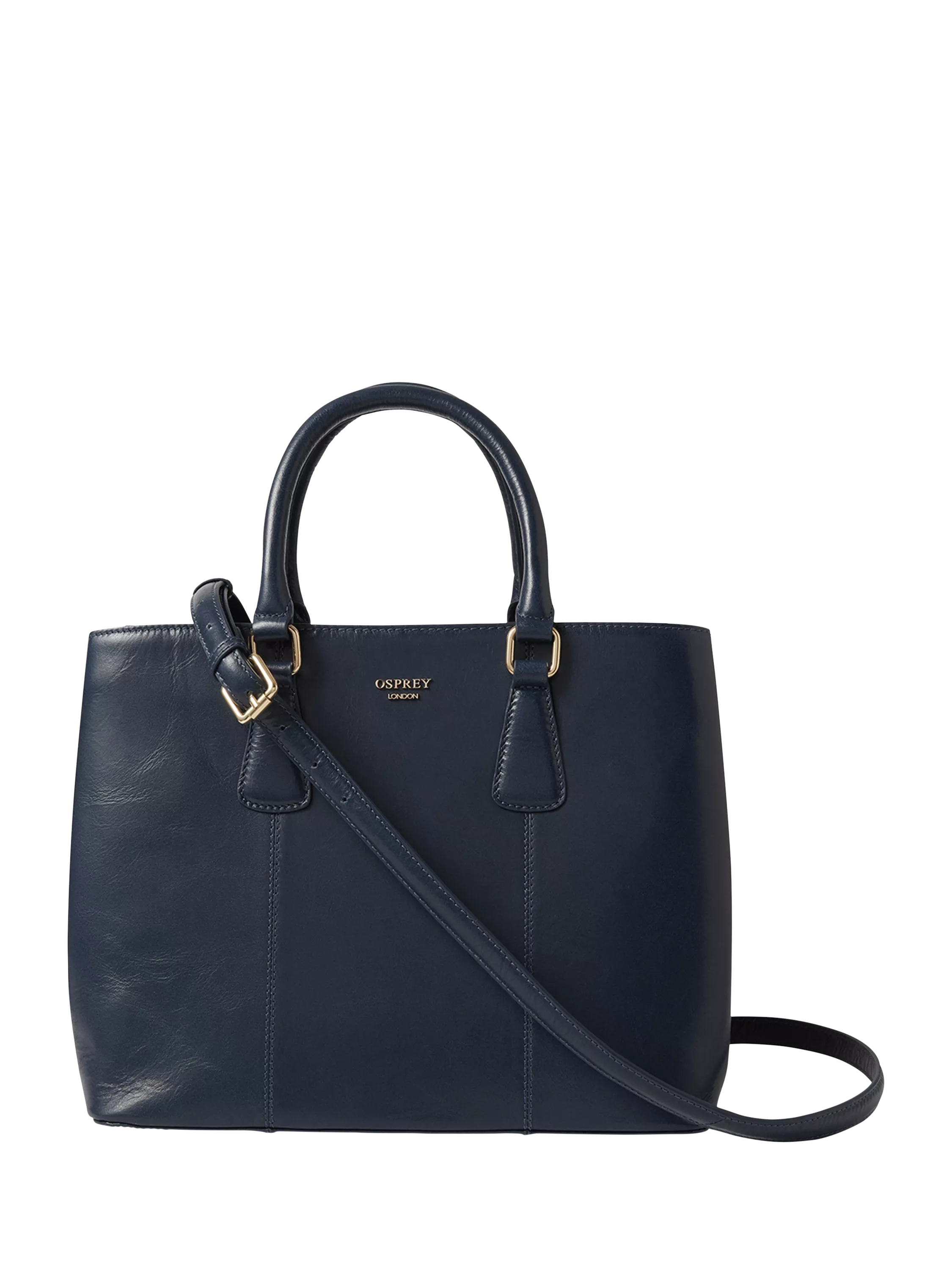OSPREY LONDON Adaline leather work bag French Navy, UK version
