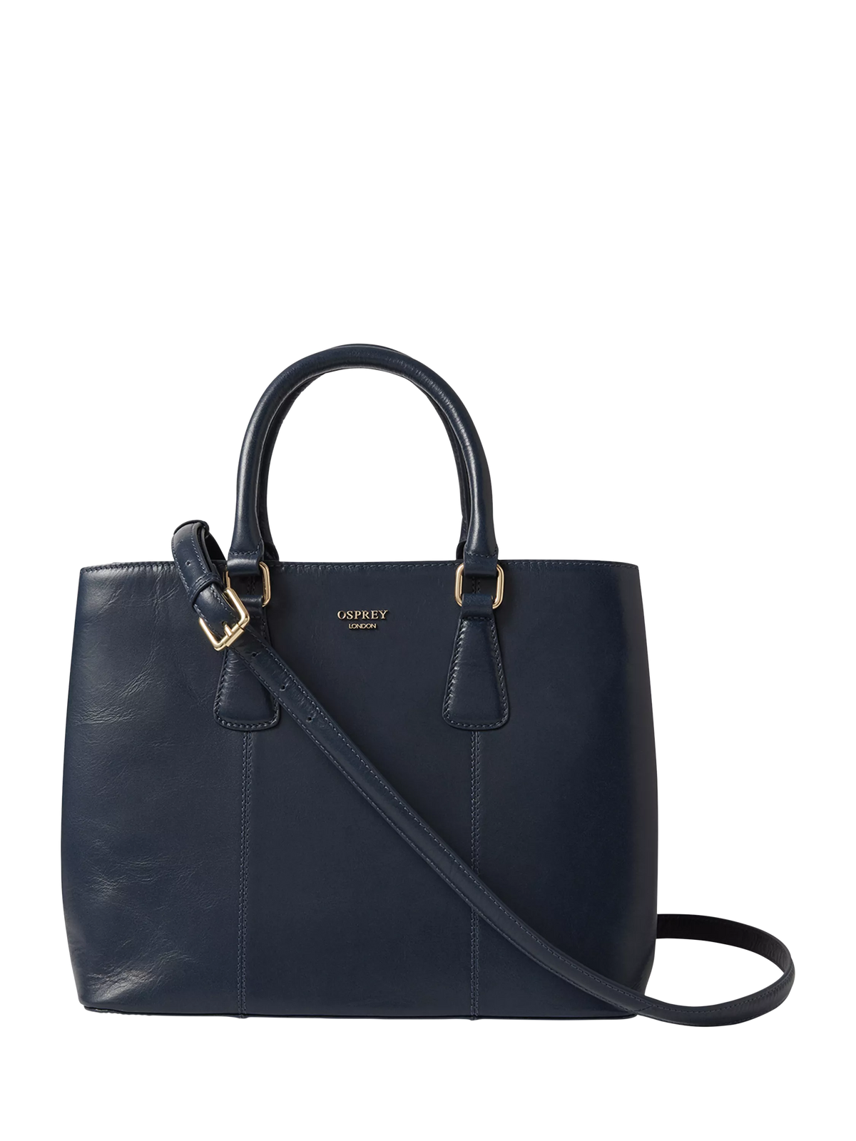 OSPREY LONDON Adaline leather work bag French Navy, UK version