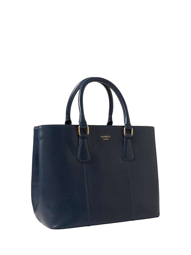 OSPREY LONDON Adaline leather work bag French Navy, UK version