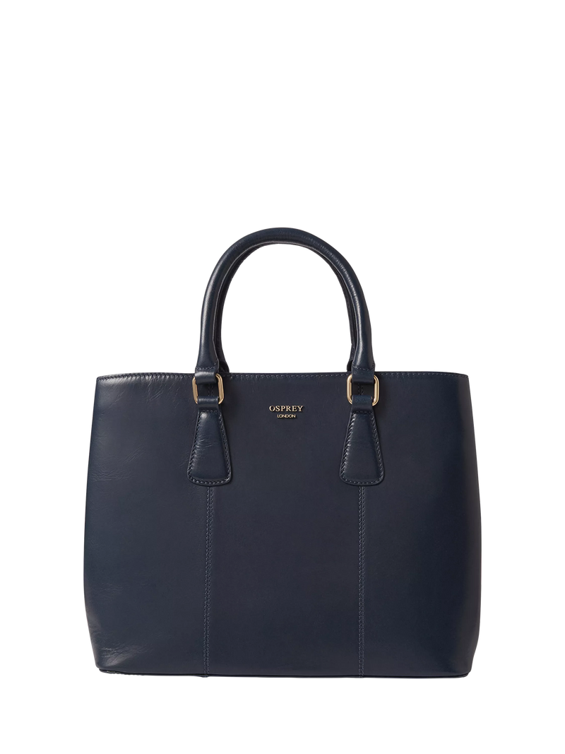 OSPREY LONDON Adaline leather work bag French Navy, UK version
