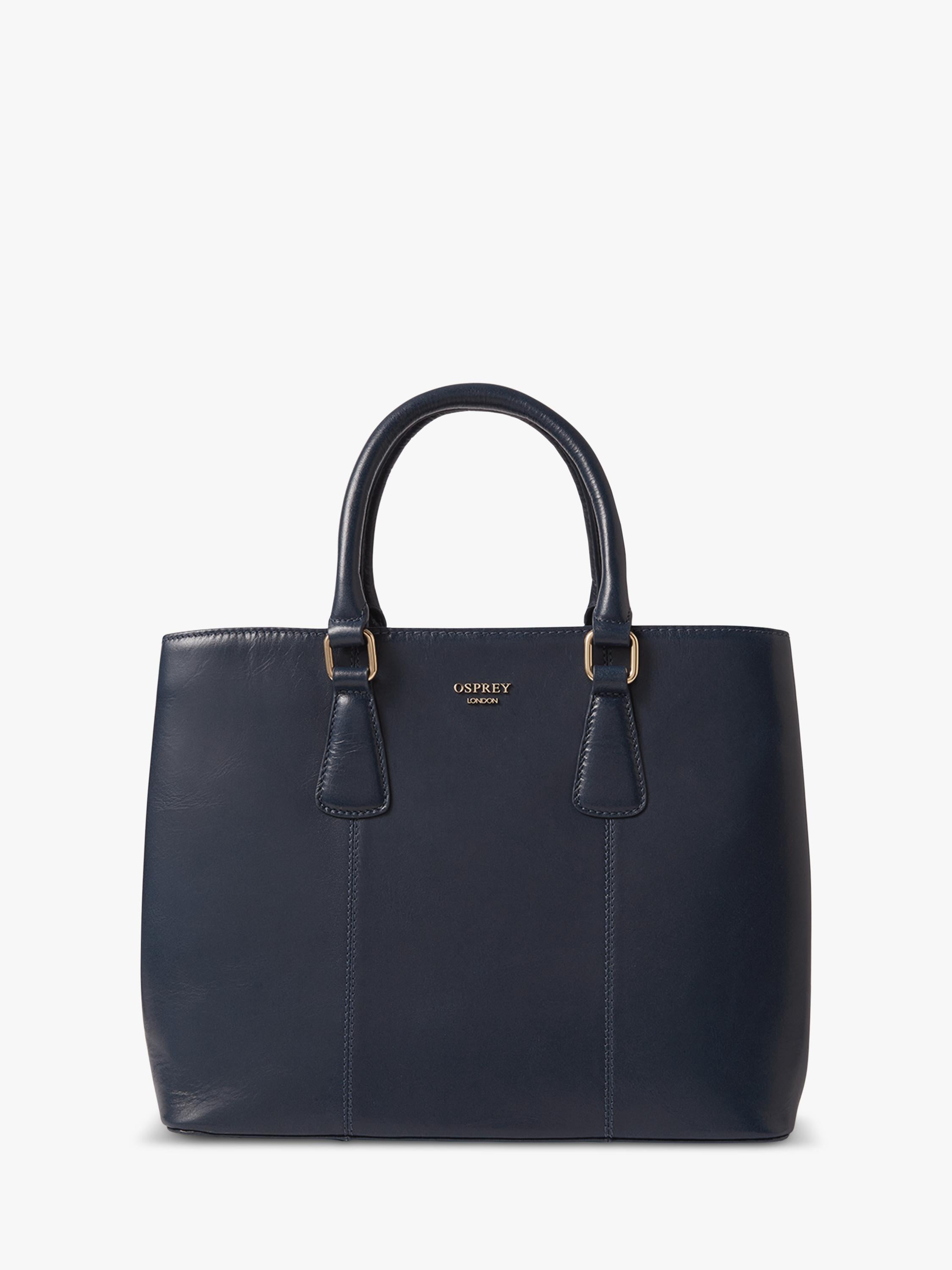OSPREY LONDON Adaline leather work bag French Navy, UK version