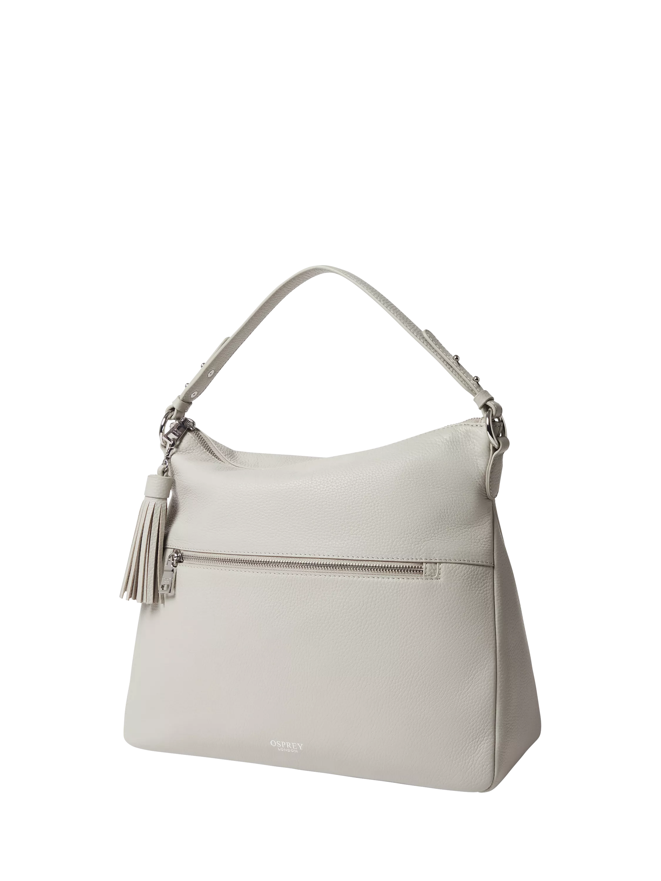 OSPREY LONDON Stella Leather Hobo Bag, Taupe