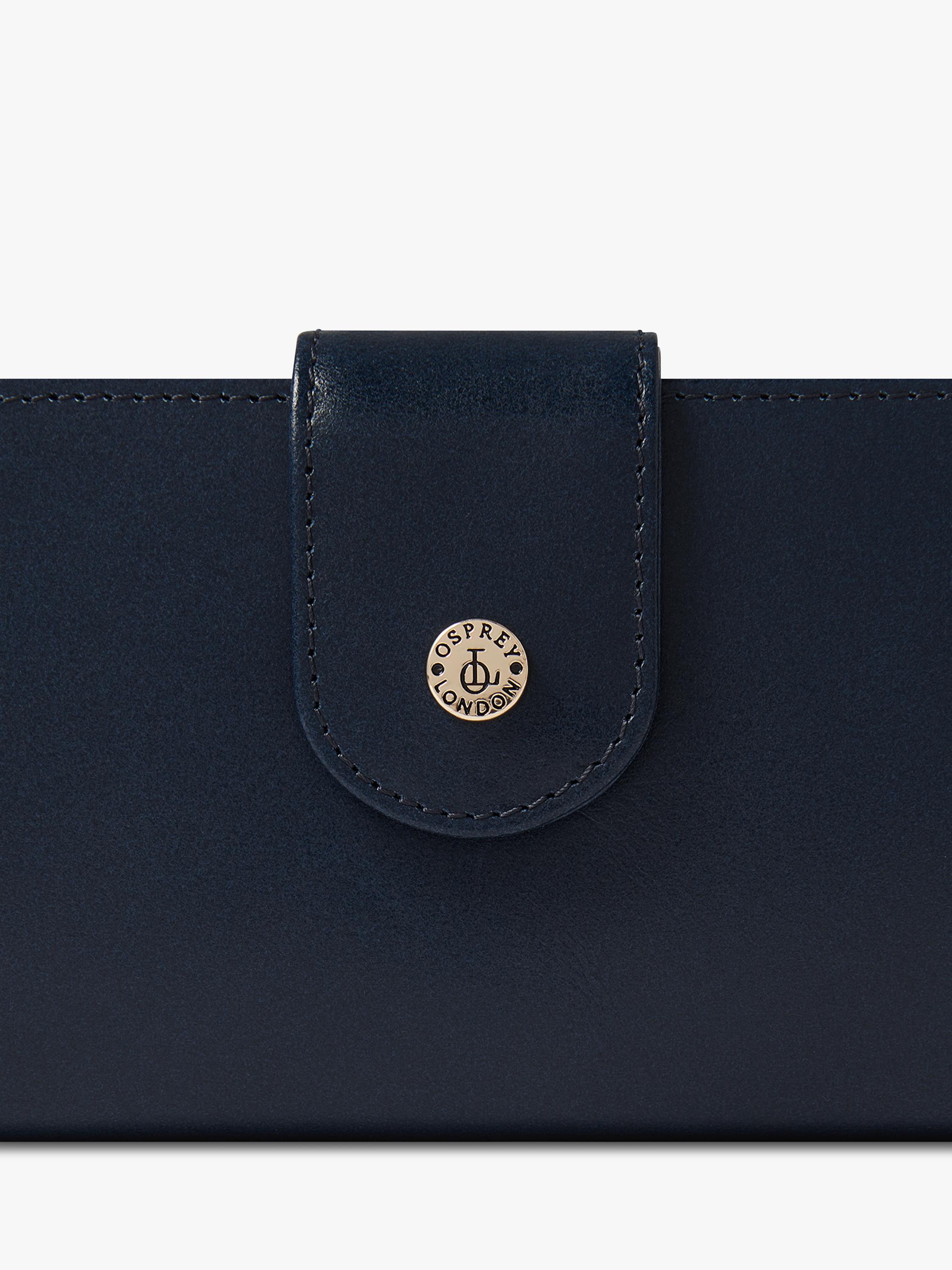 Osprey London Adaline leather purse French Navy, imported from the UK