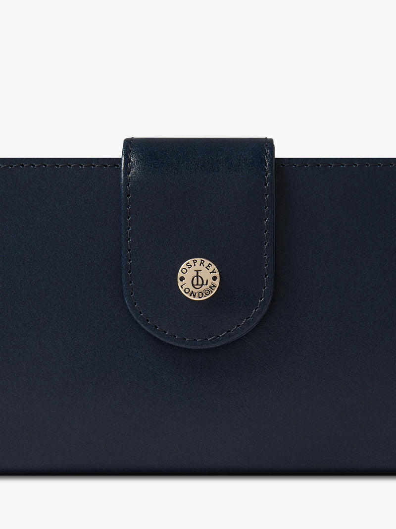 Osprey London Adaline leather purse French Navy, imported from the UK