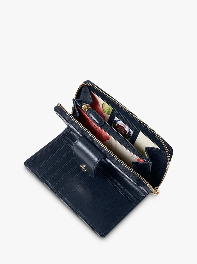 Osprey London Adaline leather purse French Navy, imported from the UK
