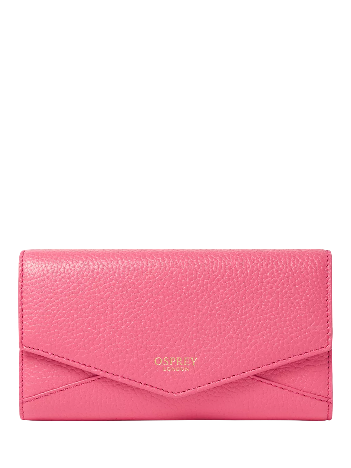 OSPREY LONDON Core Medium Leather Zip Matinee Purse, Cerise