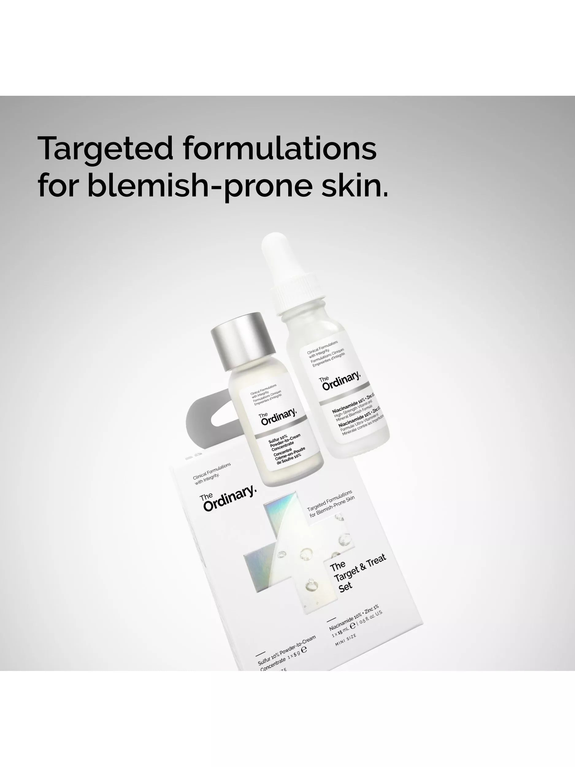 The Ordinary Target & Treat skincare gift set with Niacinamide and Sulfur (British brand)