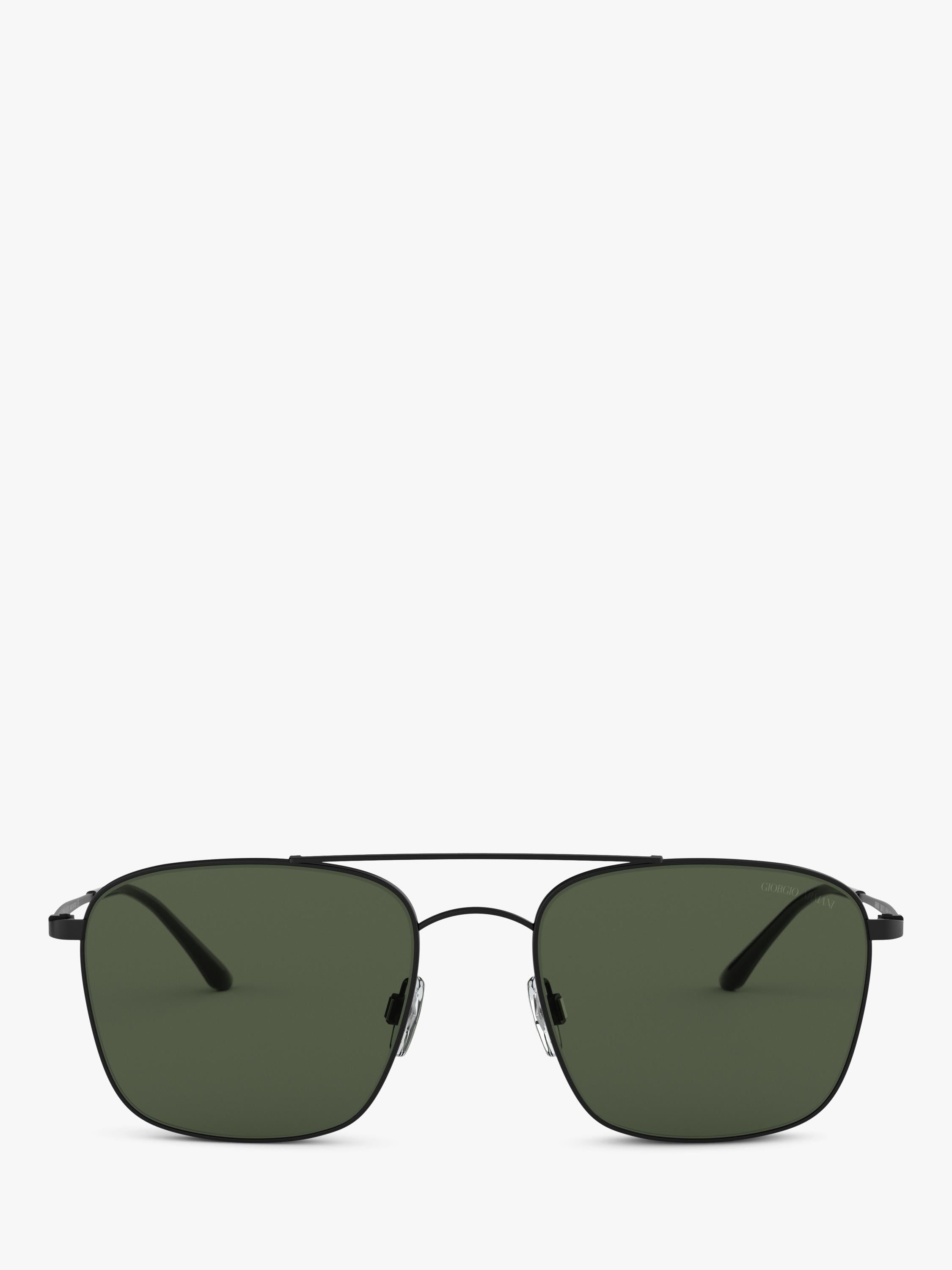 Giorgio Armani square sunglasses matte black green lens (British brand)