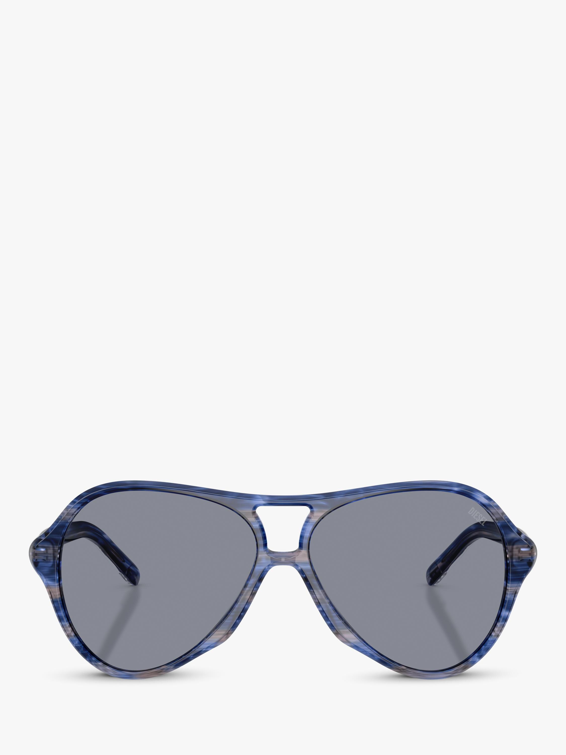 Diesel aviator sunglasses striated blue grey, UK version