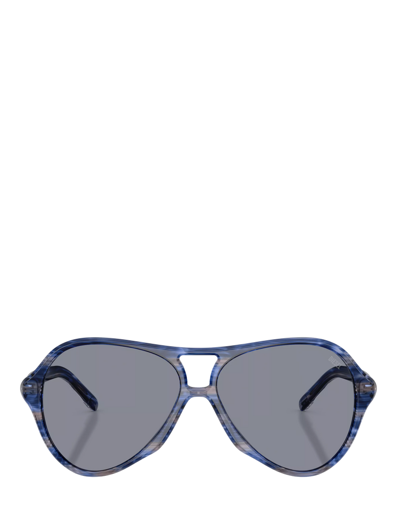 Diesel aviator sunglasses striated blue grey, UK version