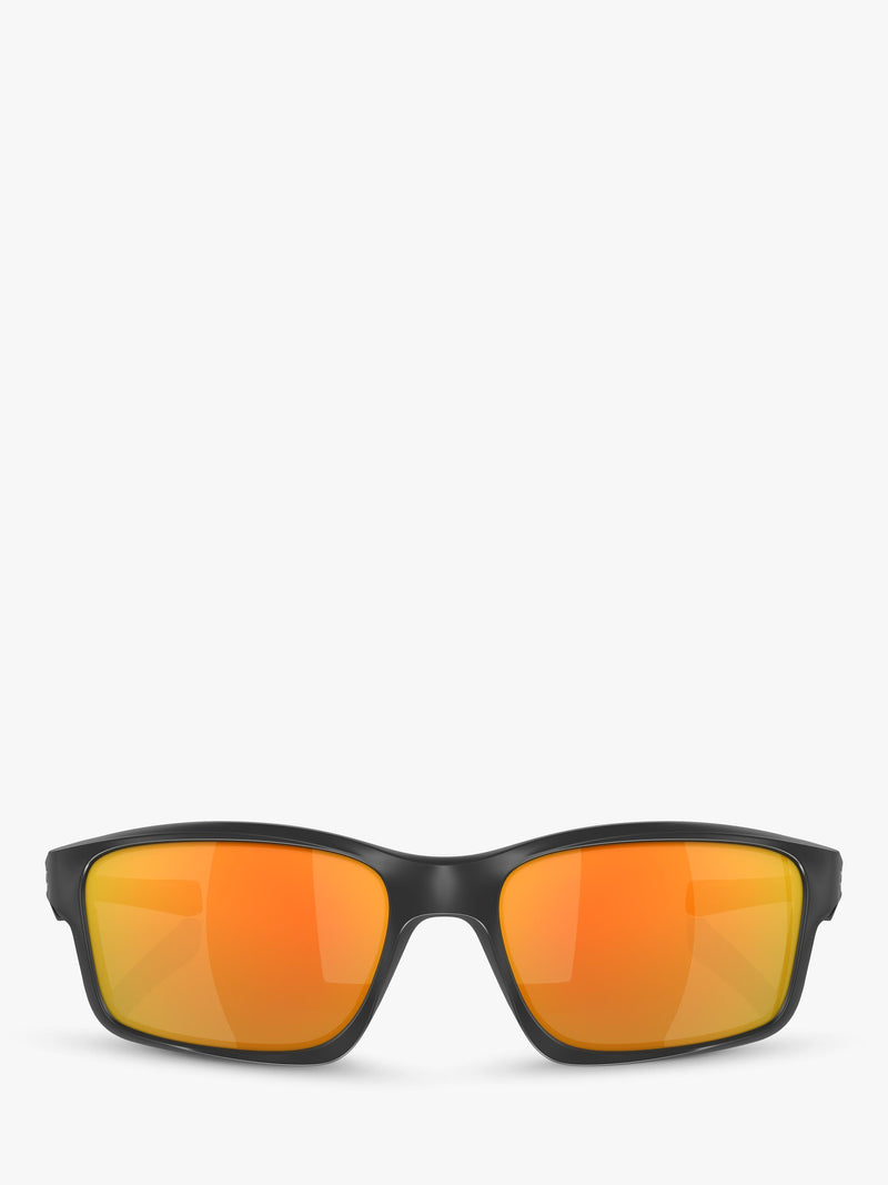 Oakley men's rectangular sunglasses with black frame, UK version