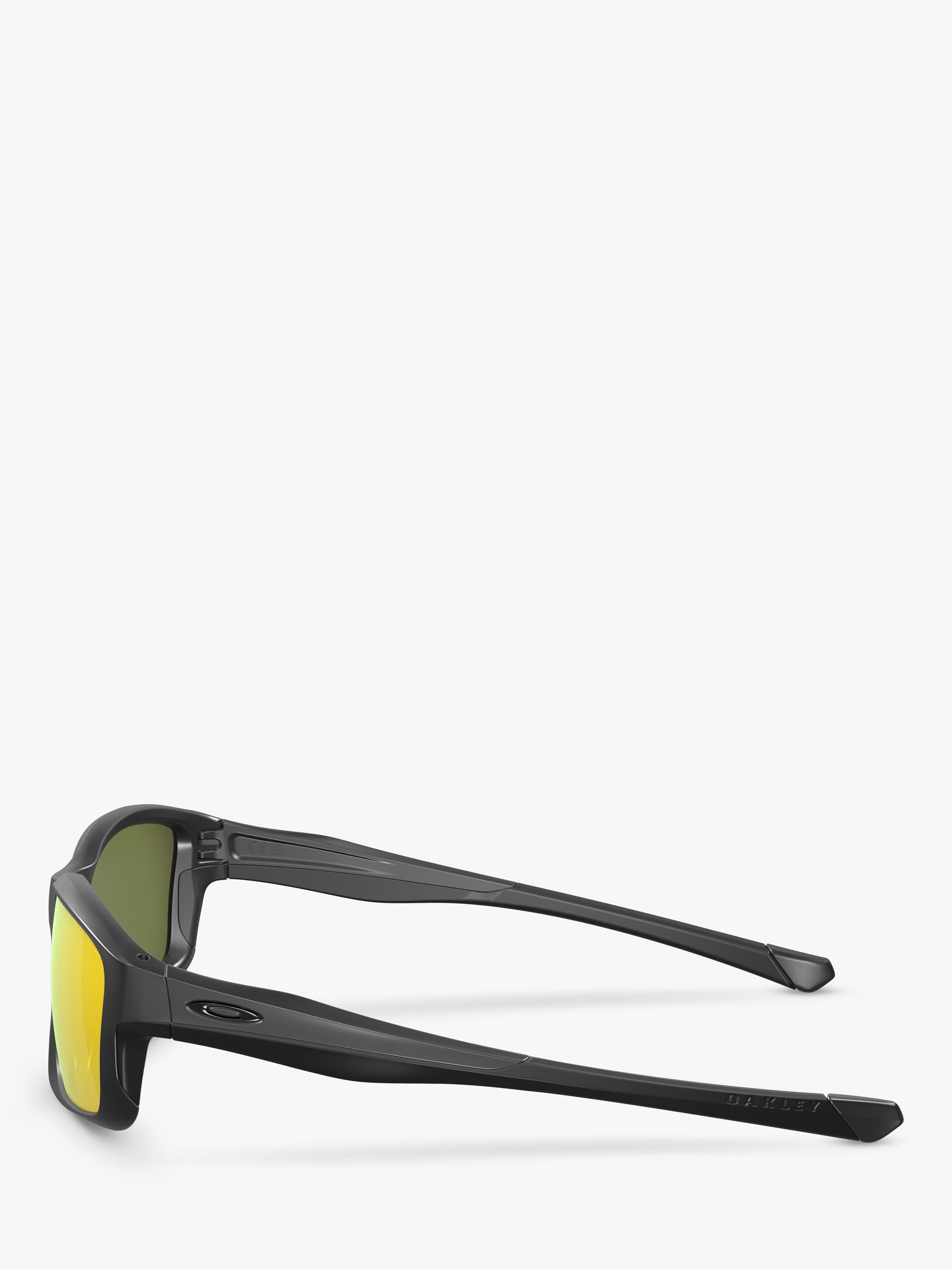 Oakley men's rectangular sunglasses with black frame, UK version