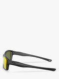 Oakley men's rectangular sunglasses with black frame, UK version