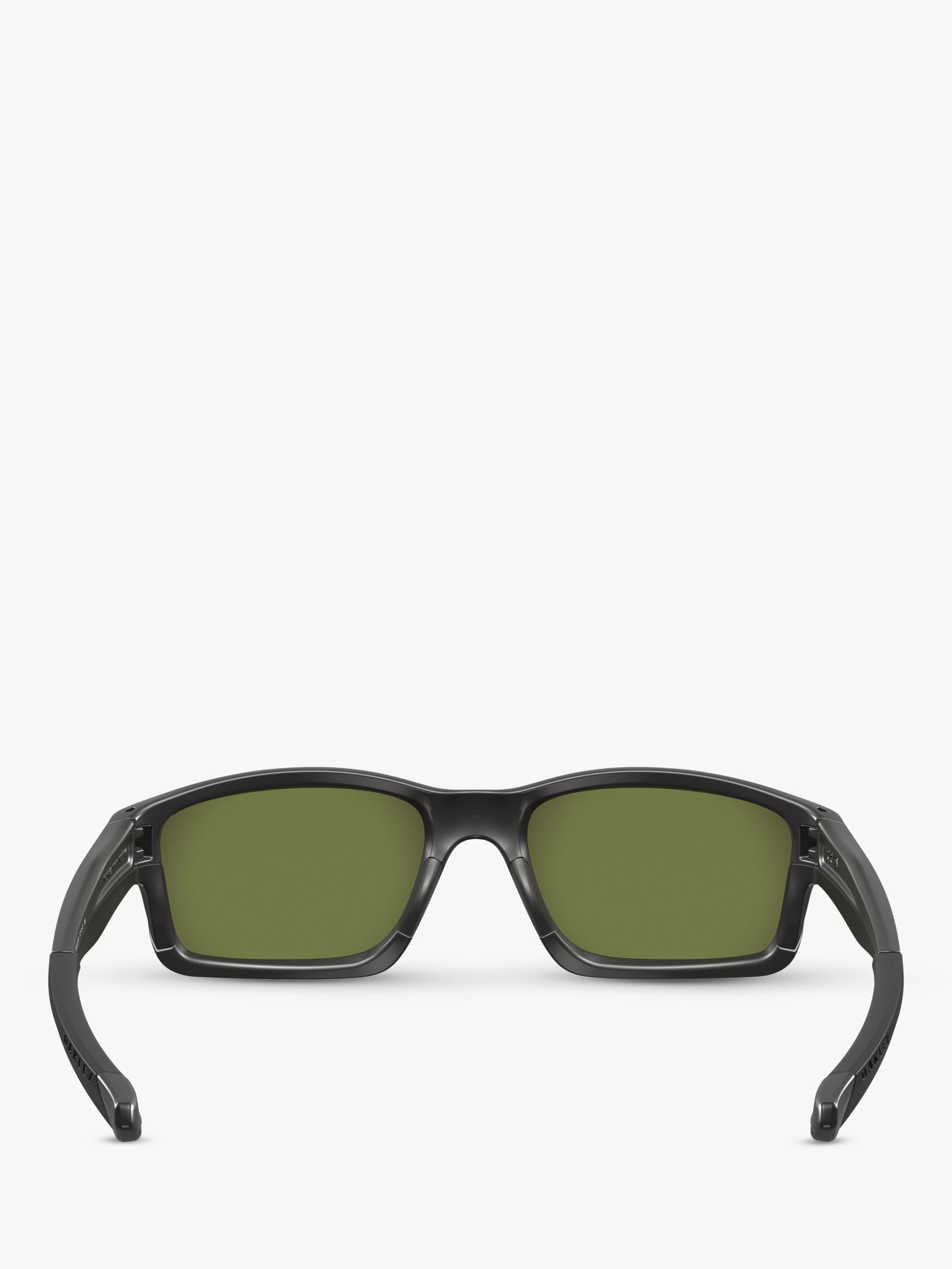 Oakley men's rectangular sunglasses with black frame, UK version
