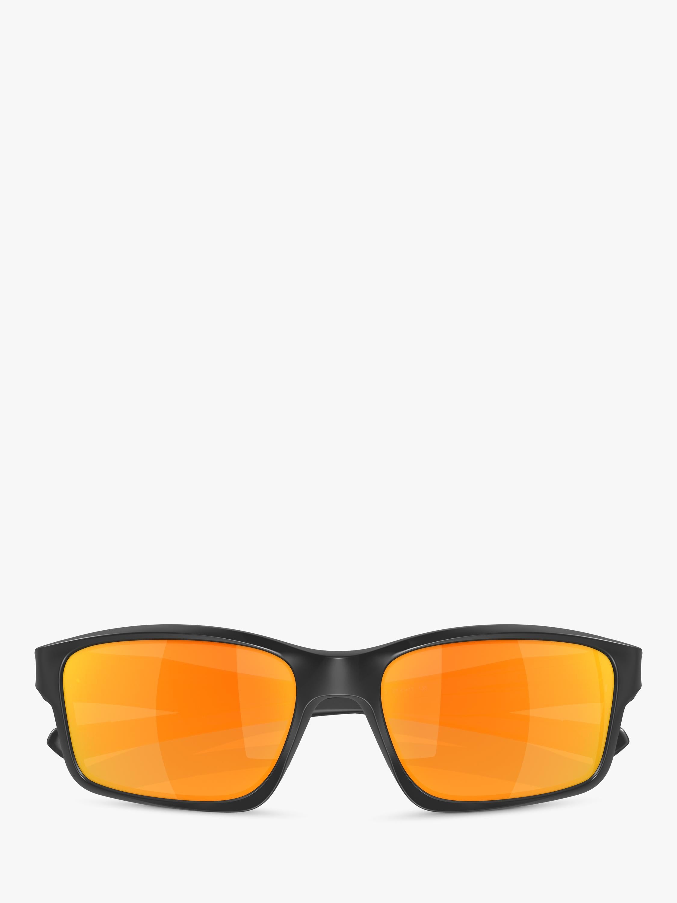 Oakley men's rectangular sunglasses with black frame, UK version