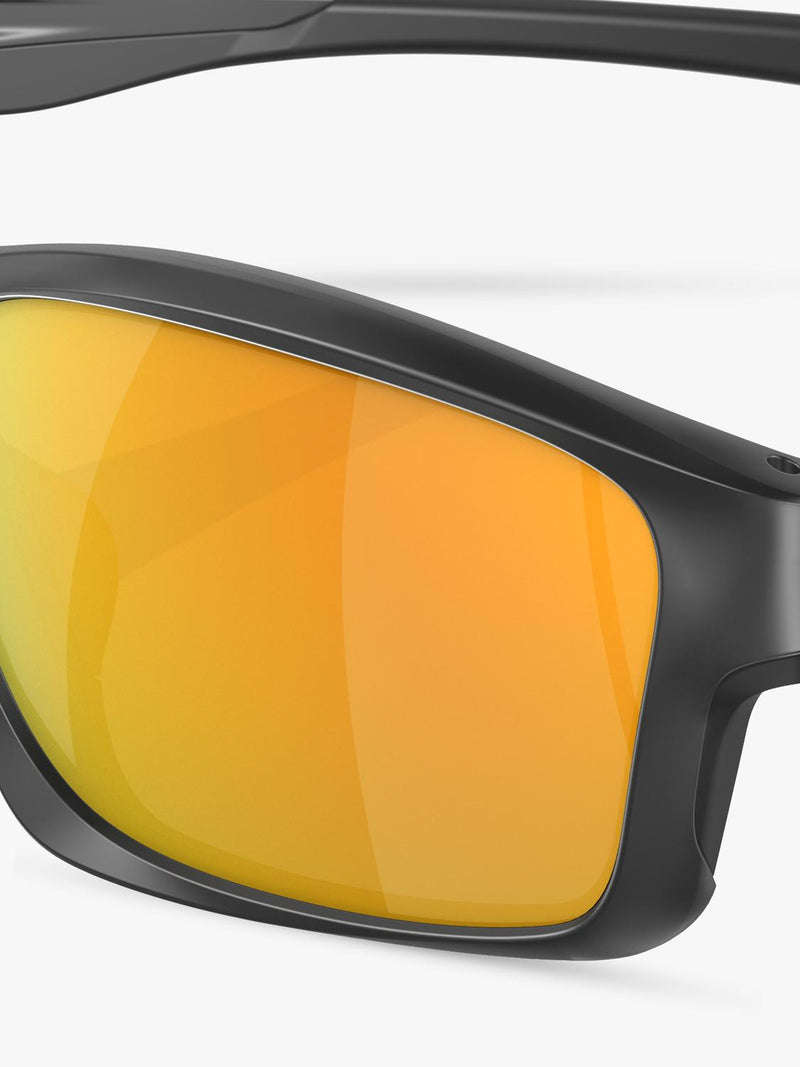 Oakley men's rectangular sunglasses with black frame, UK version