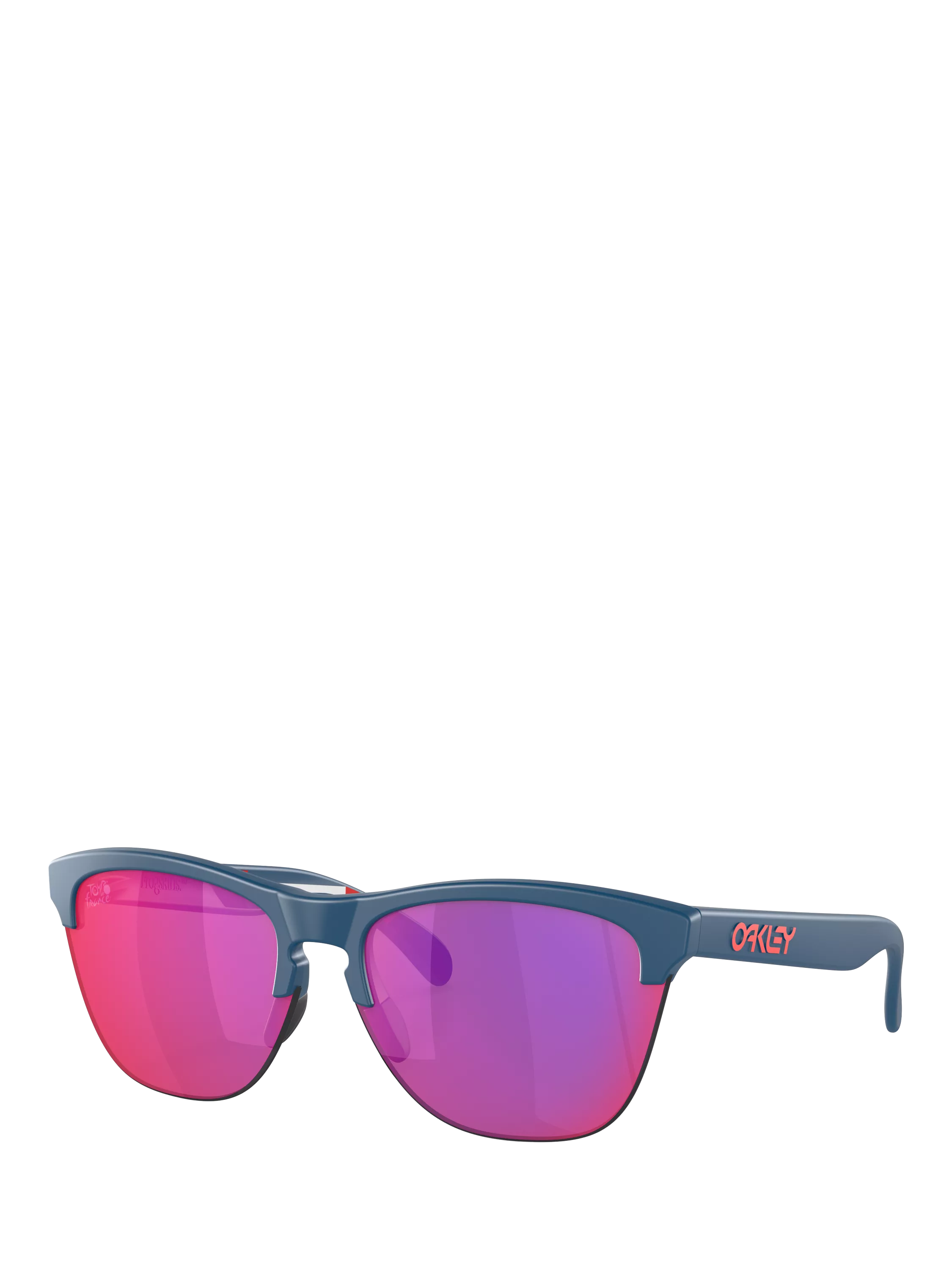 Oakley OO9374 square sunglasses with mirrored pink lenses, imported from the UK