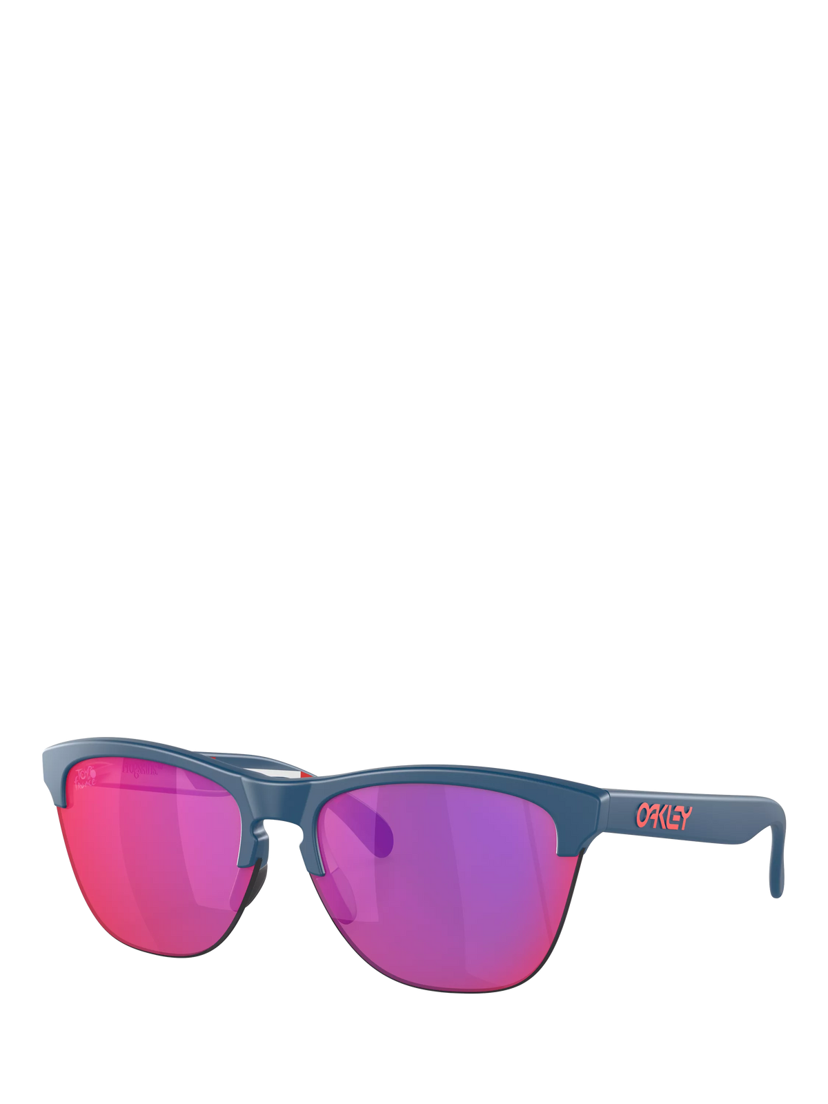 Oakley OO9374 square sunglasses with mirrored pink lenses, imported from the UK