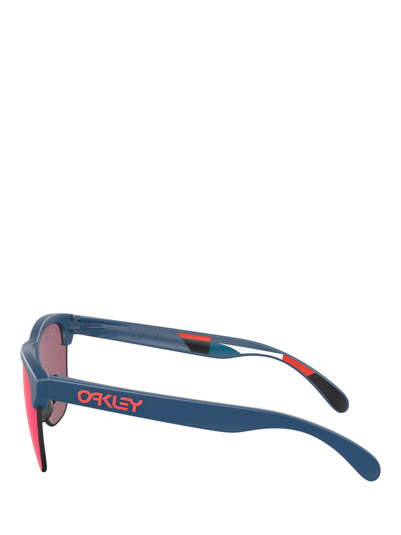Oakley OO9374 square sunglasses with mirrored pink lenses, imported from the UK