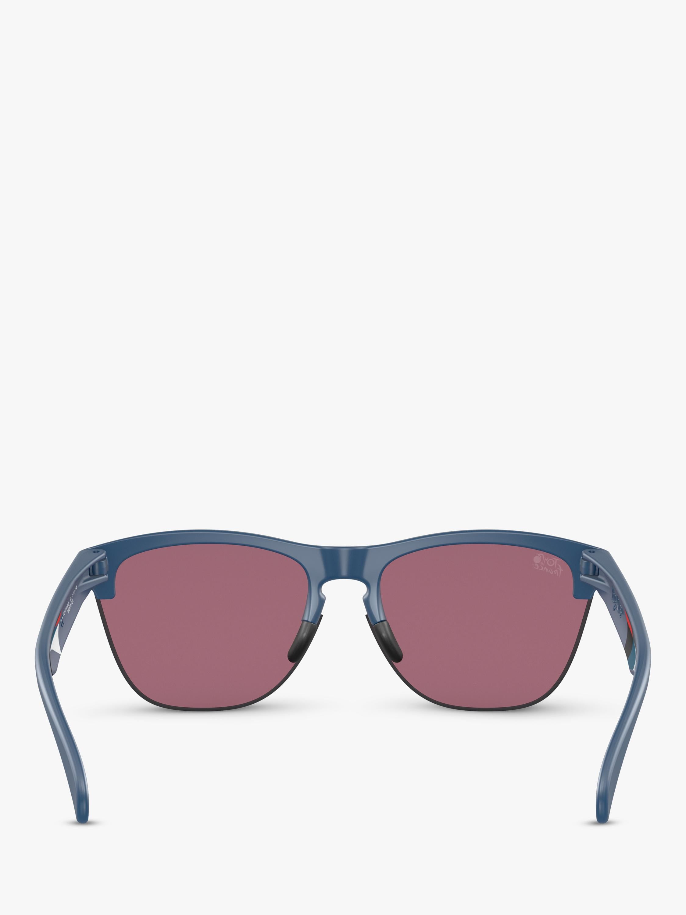 Oakley OO9374 square sunglasses with mirrored pink lenses, imported from the UK