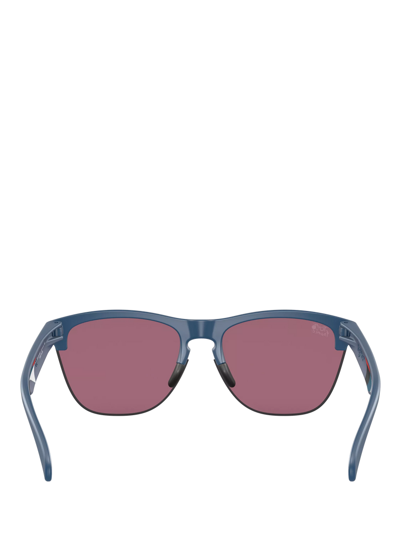 Oakley OO9374 square sunglasses with mirrored pink lenses, imported from the UK