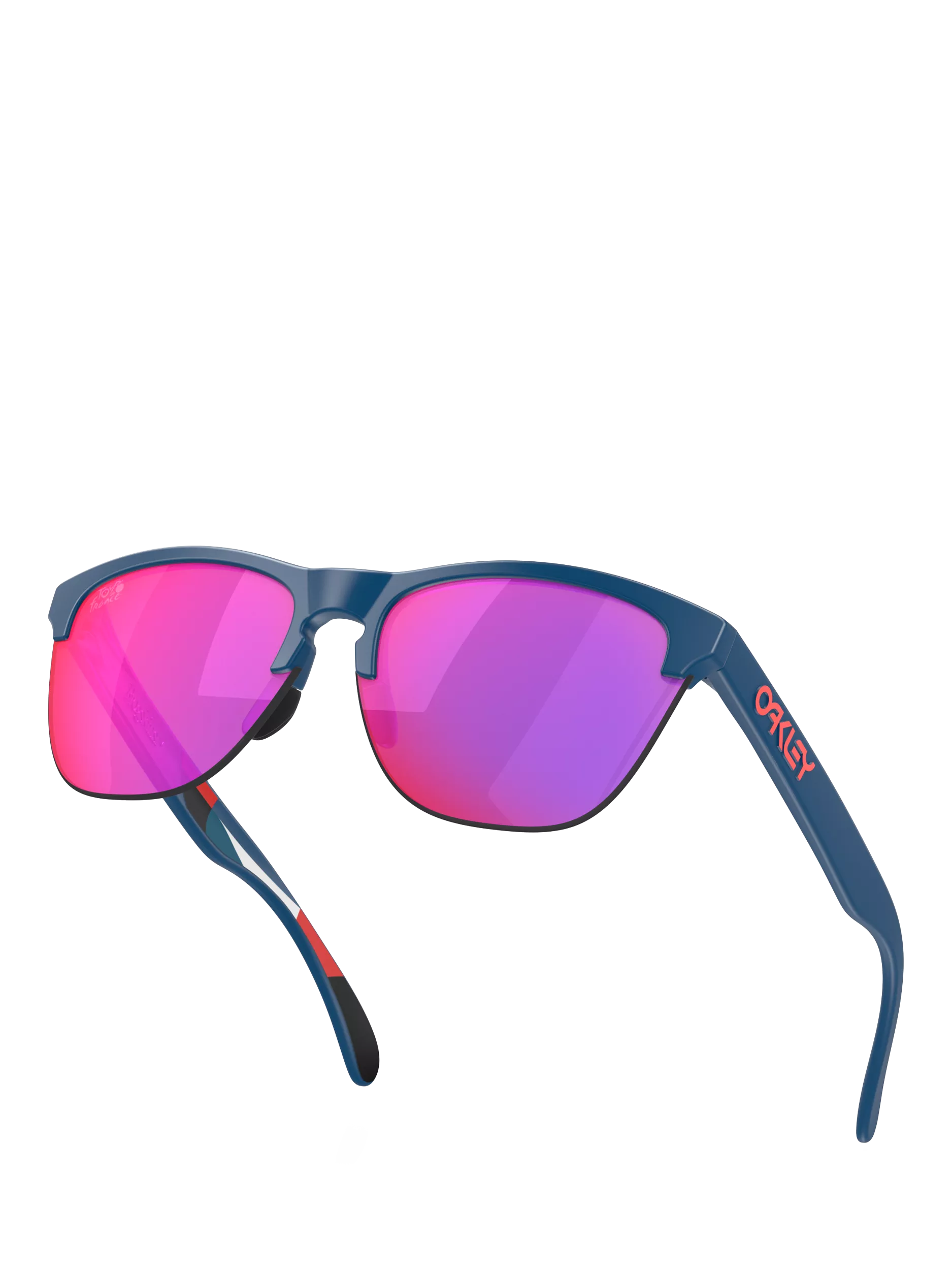 Oakley OO9374 square sunglasses with mirrored pink lenses, imported from the UK