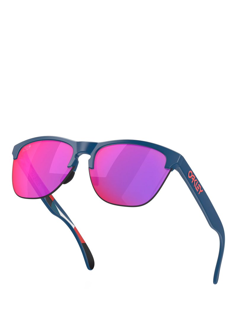 Oakley OO9374 square sunglasses with mirrored pink lenses, imported from the UK