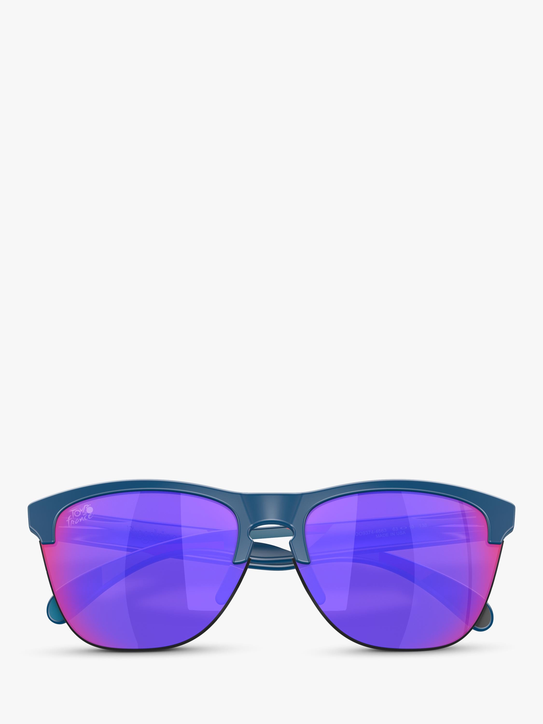 Oakley OO9374 square sunglasses with mirrored pink lenses, imported from the UK