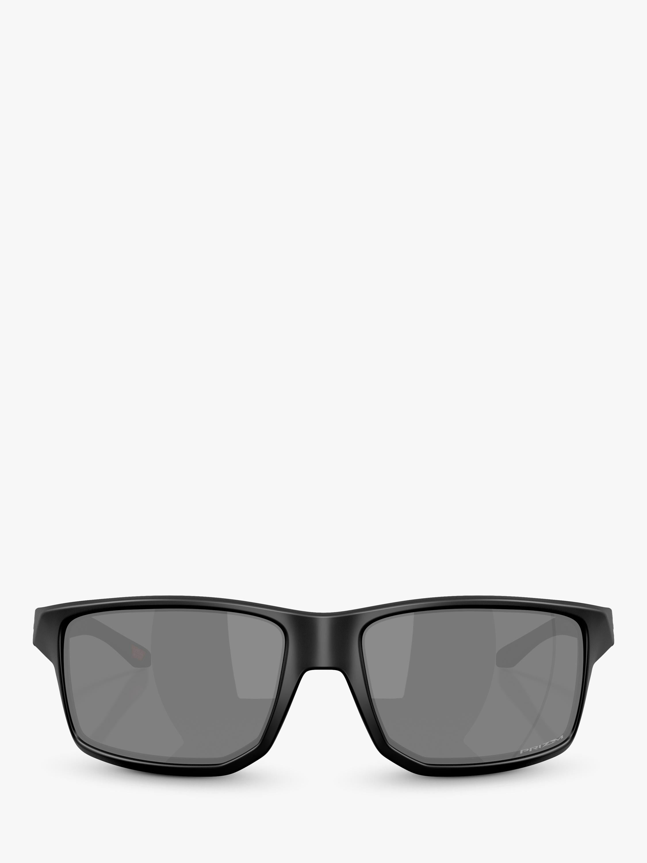 Oakley rectangular sunglasses matte black frame grey lenses UK version