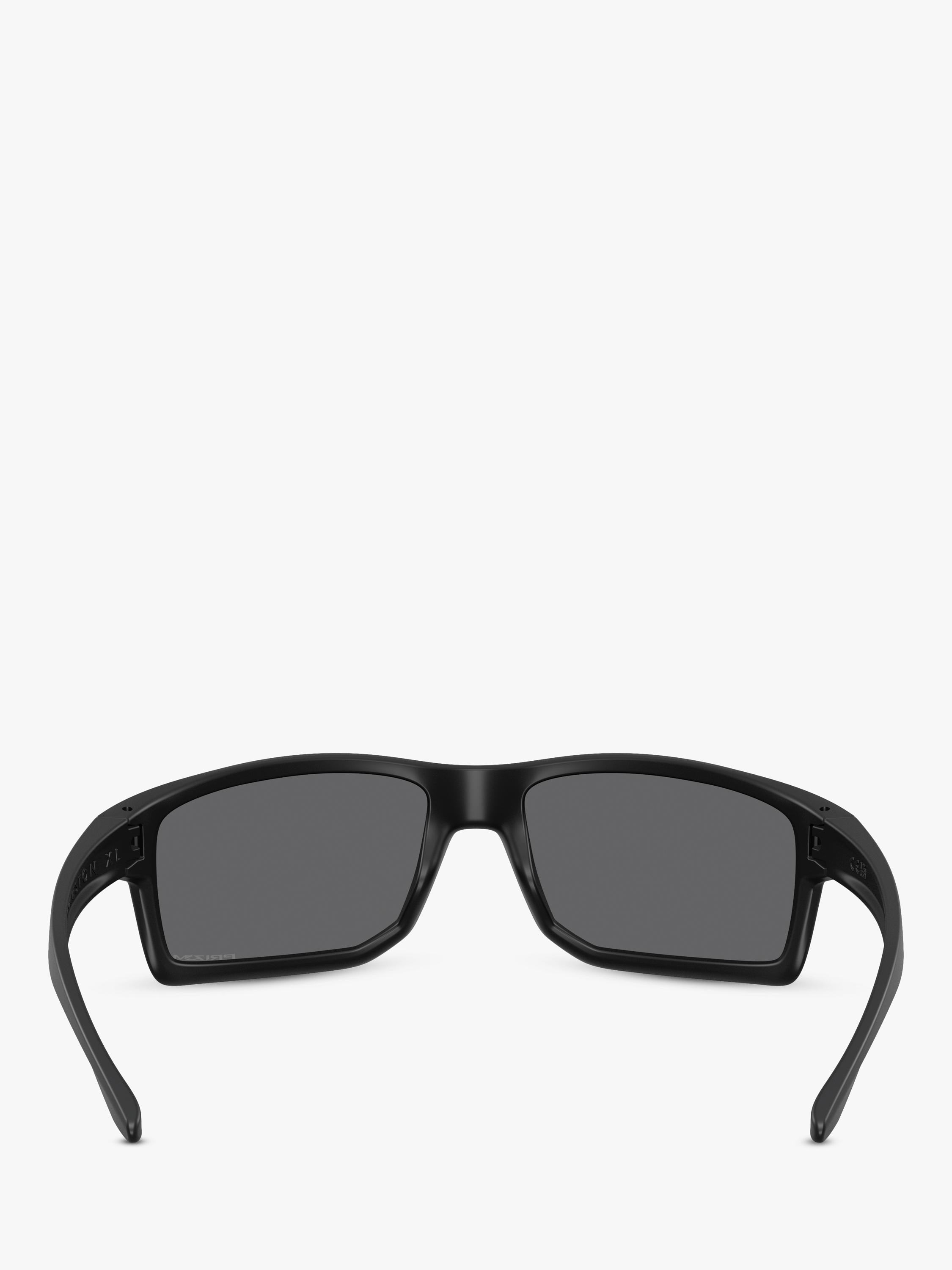 Oakley rectangular sunglasses matte black frame grey lenses UK version