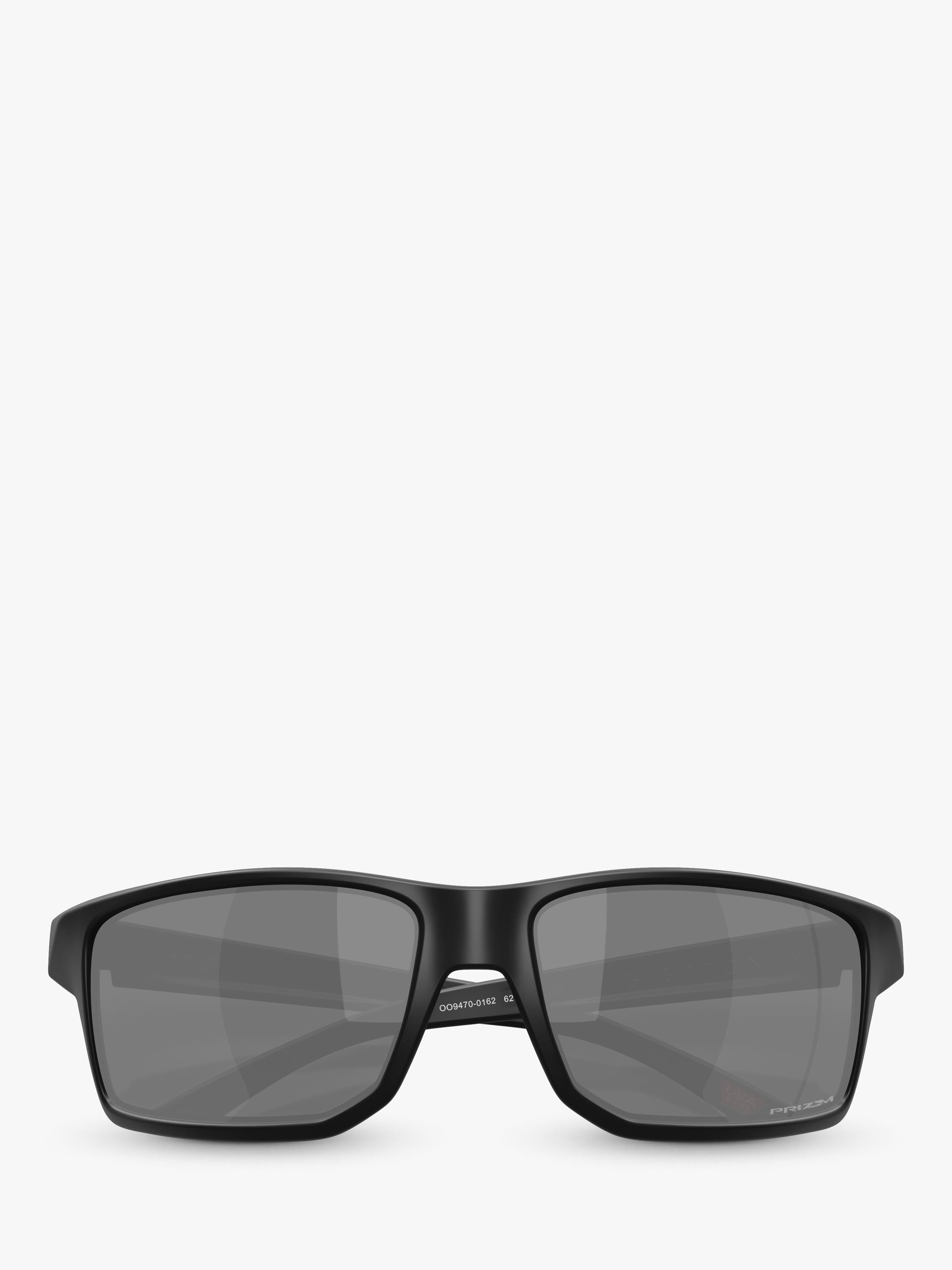 Oakley rectangular sunglasses matte black frame grey lenses UK version