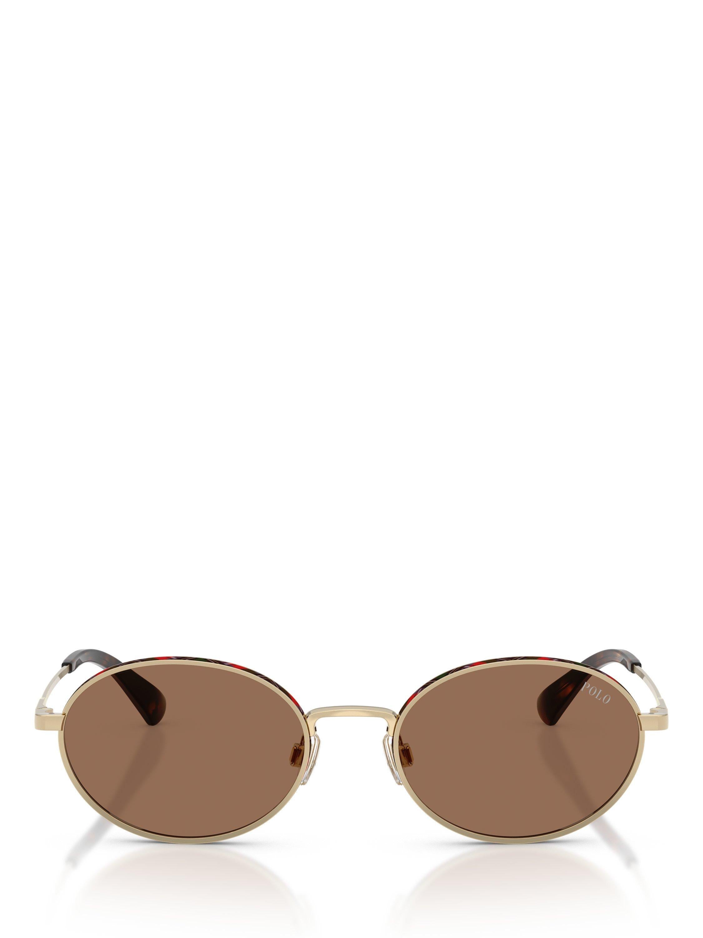 Ralph Lauren oval sunglasses pale gold brown 53mm - British product