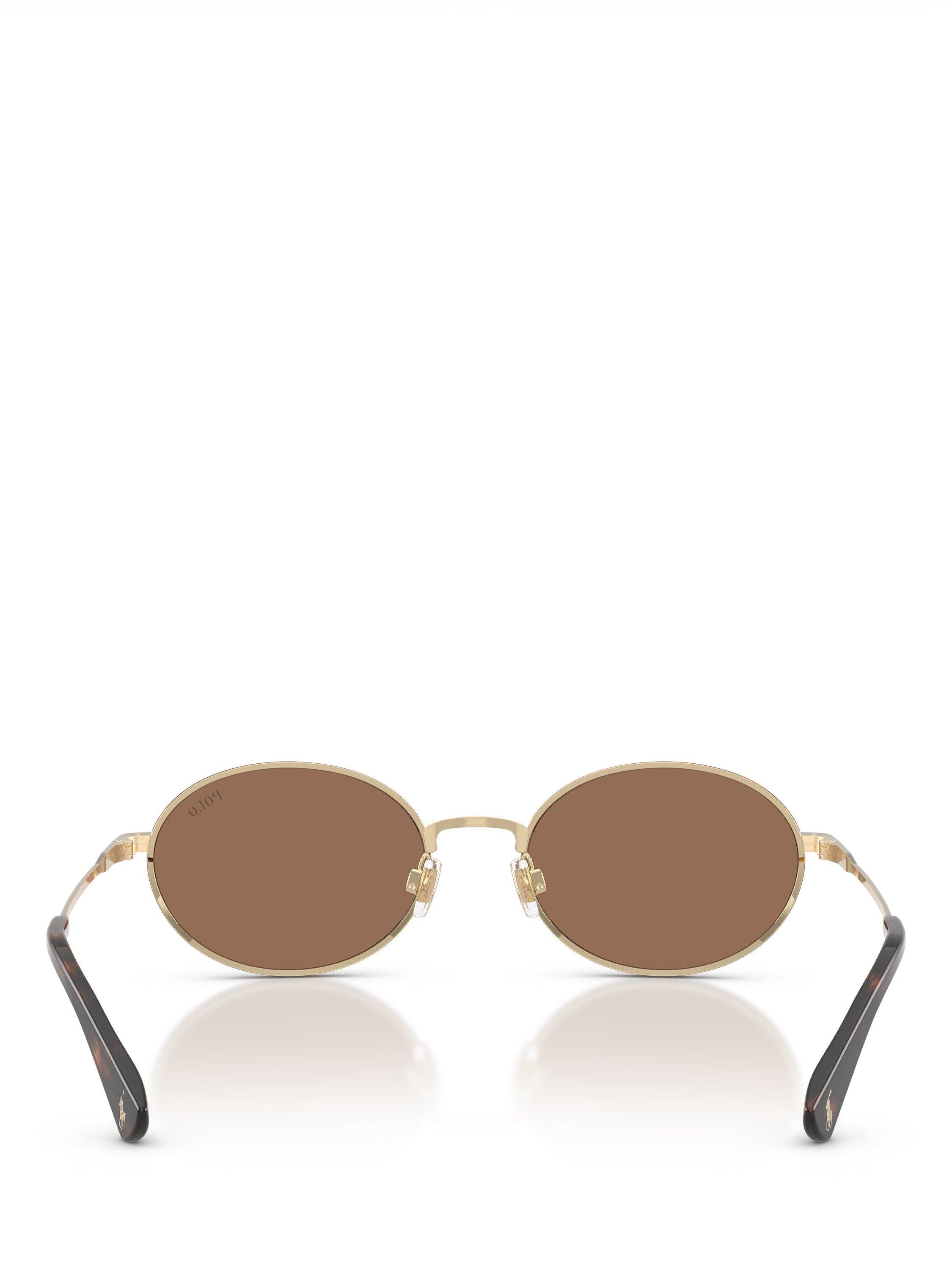 Ralph Lauren oval sunglasses pale gold brown 53mm - British product