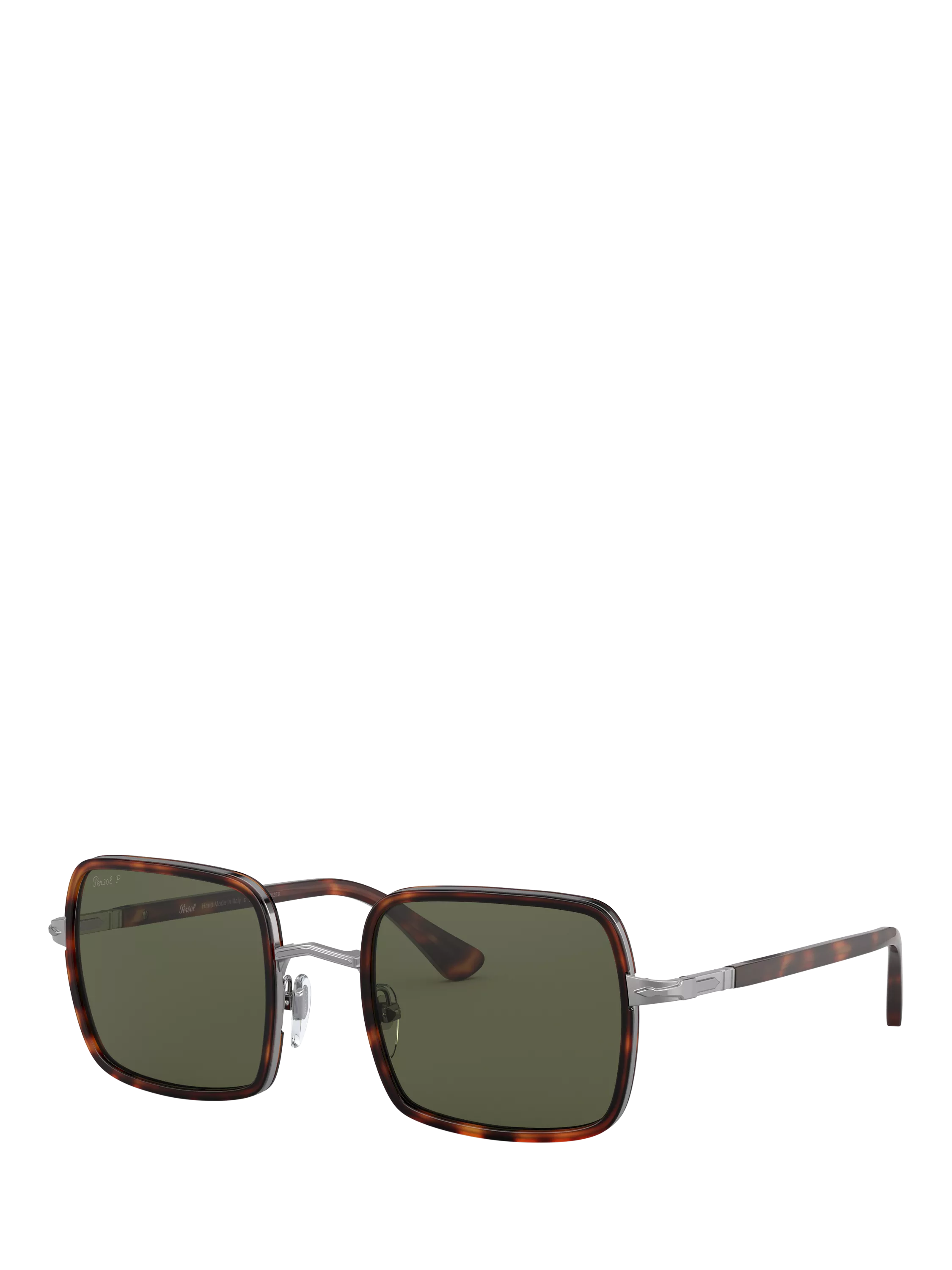 Persol PO2475S men's polarised square sunglasses Havana Green, UK version