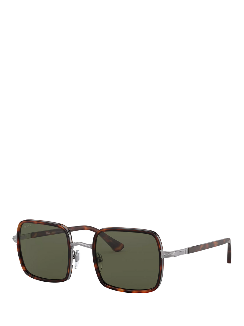 Persol PO2475S men's polarised square sunglasses Havana Green, UK version