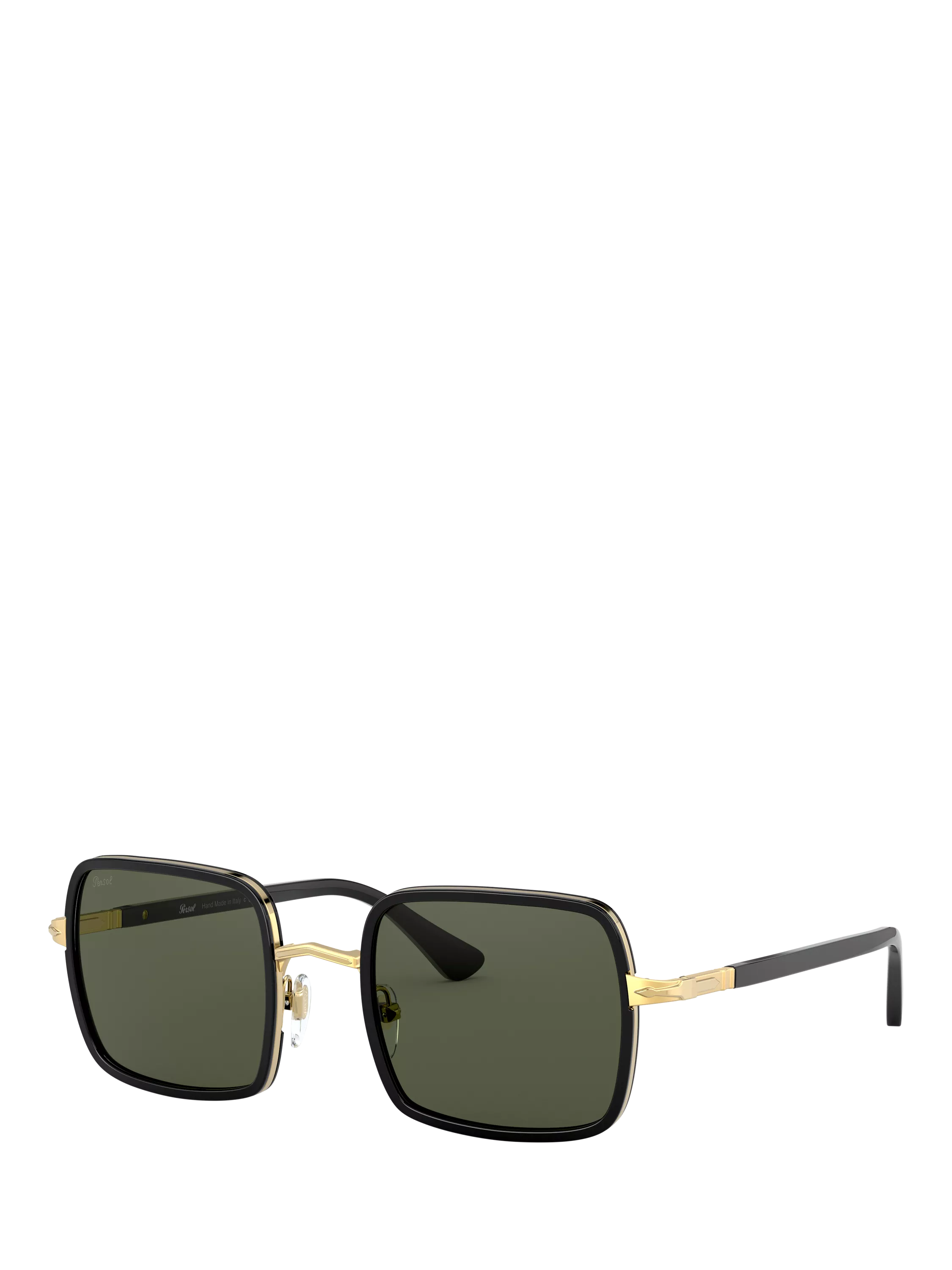 Persol PO2475S square sunglasses black frame green lenses - British product