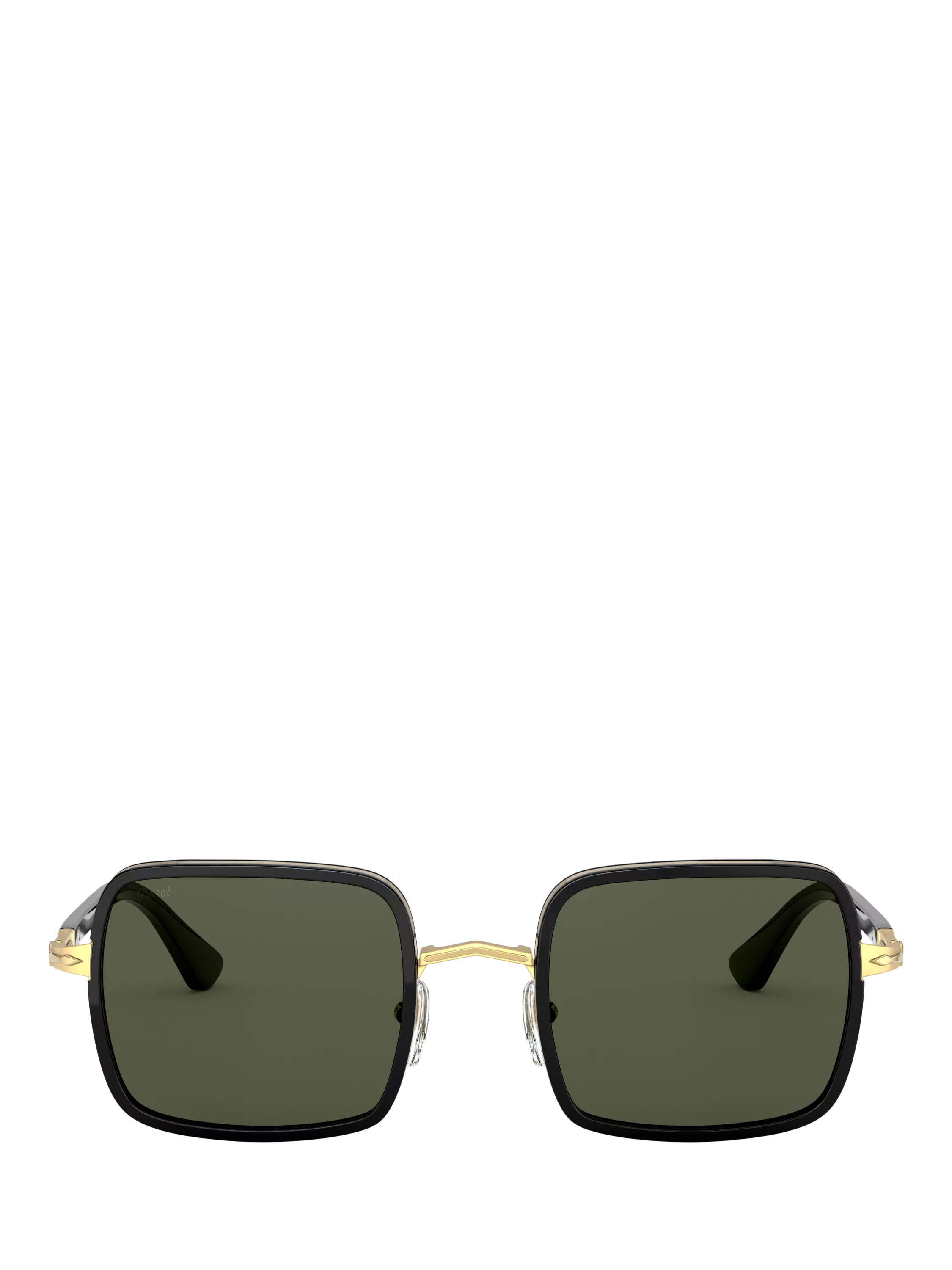 Persol PO2475S square sunglasses black frame green lenses - British product