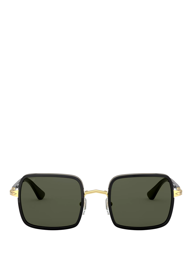 Persol PO2475S square sunglasses black frame green lenses - British product