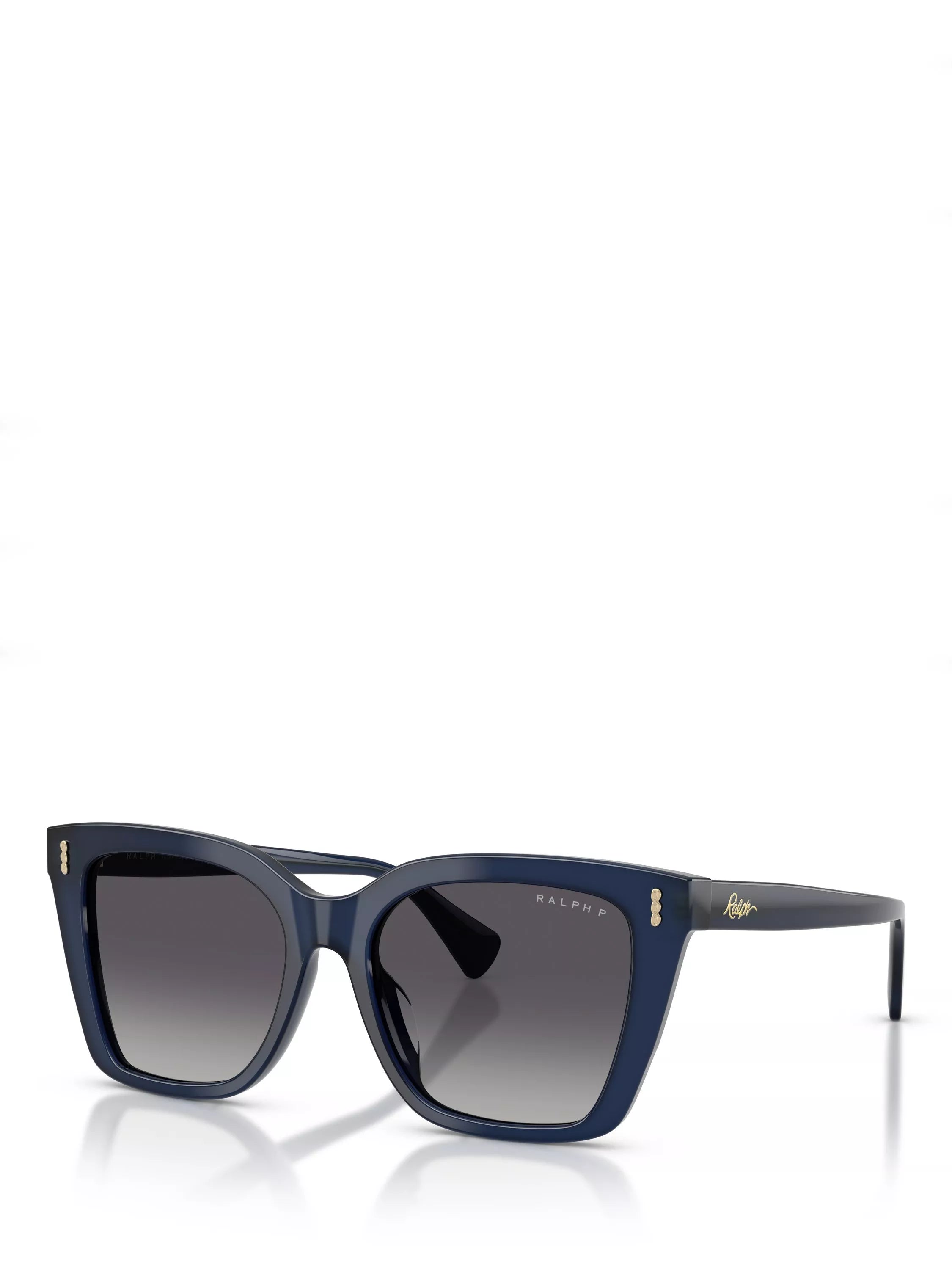 Ralph Lauren square sunglasses with blue frame and grey lenses (British brand)