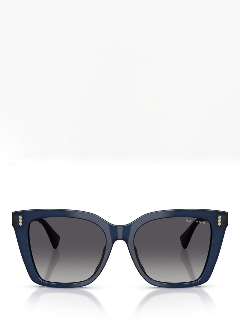 Ralph Lauren square sunglasses with blue frame and grey lenses (British brand)