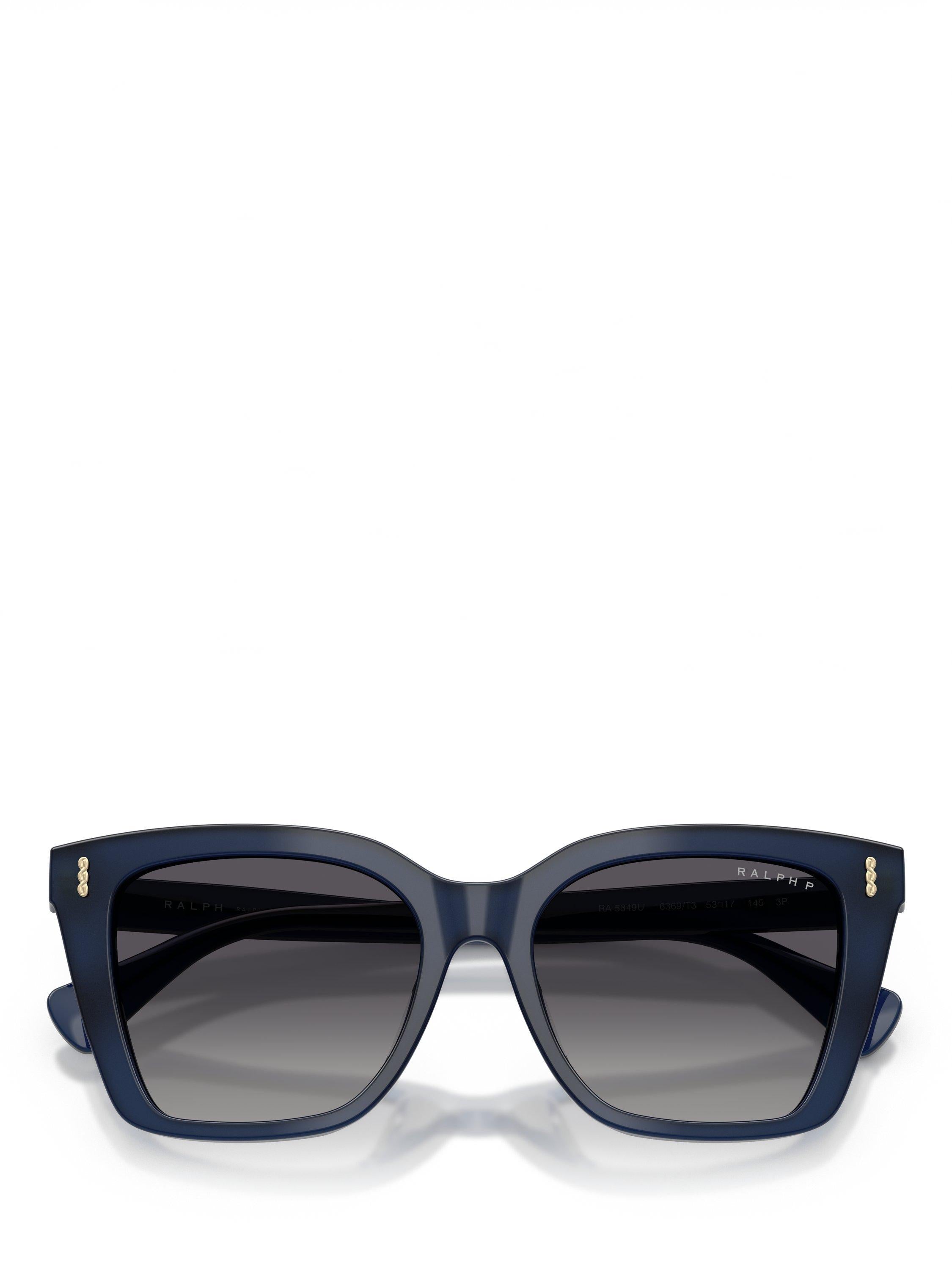 Ralph Lauren square sunglasses with blue frame and grey lenses (British brand)
