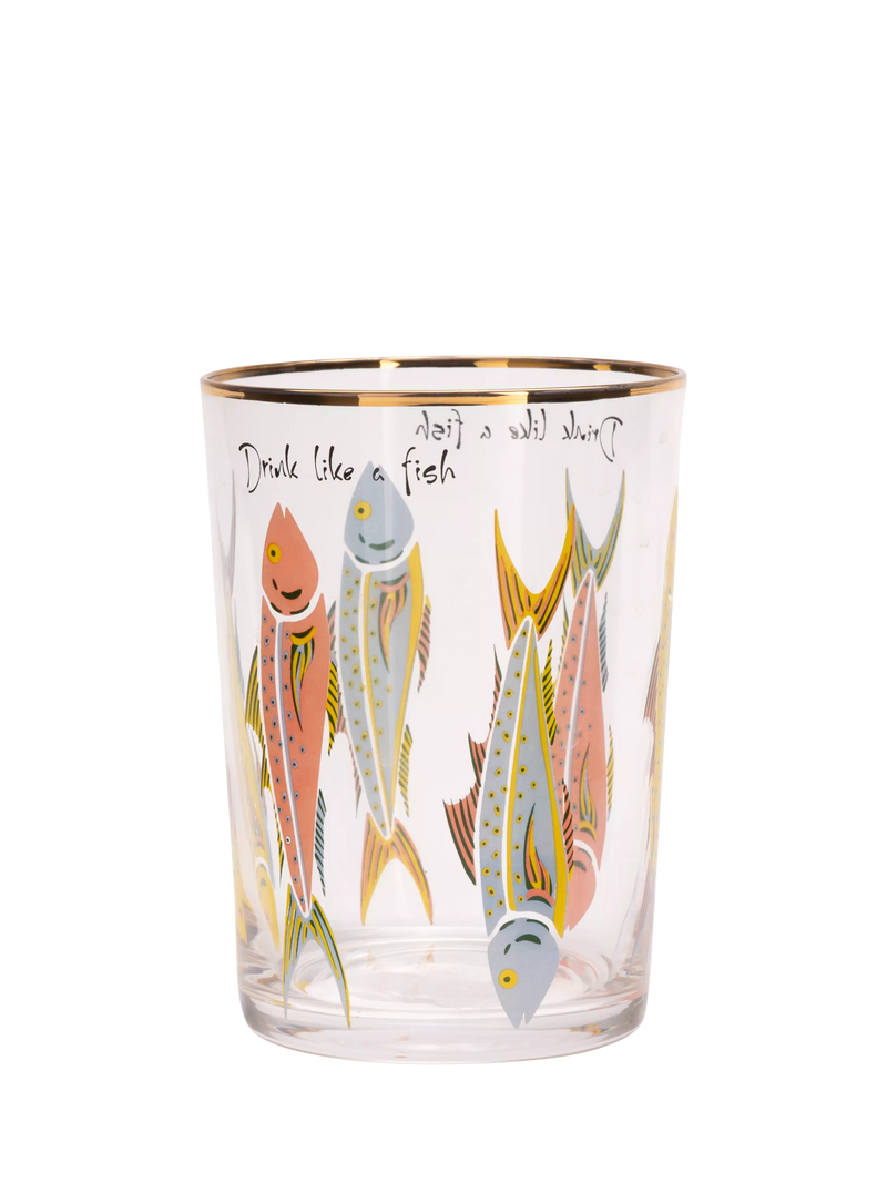 Yvonne Ellen fishes highball glass 500ml (British brand)