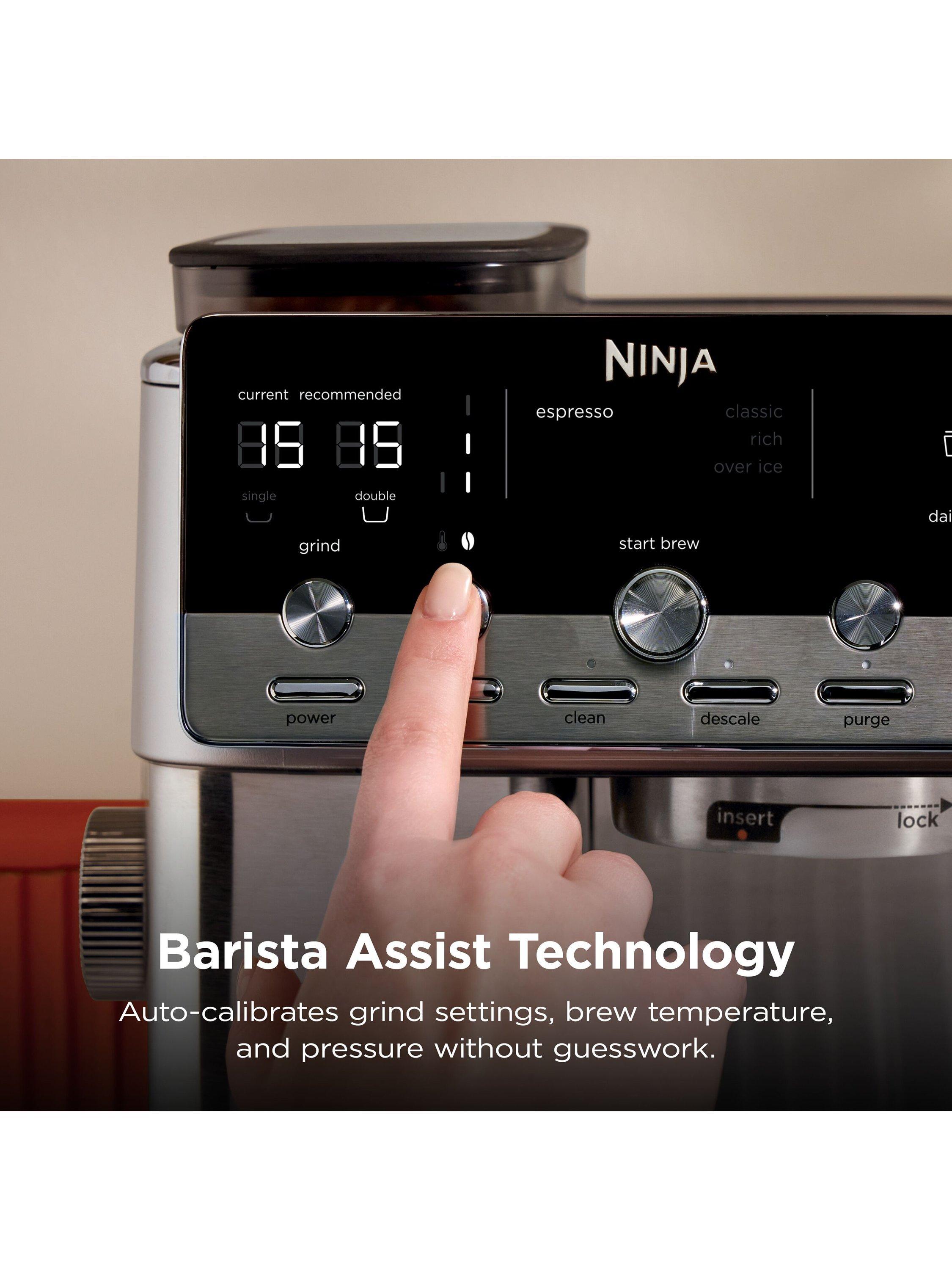 Ninja Luxe Café Mini Plus stainless steel bean to cup coffee machine, UK version