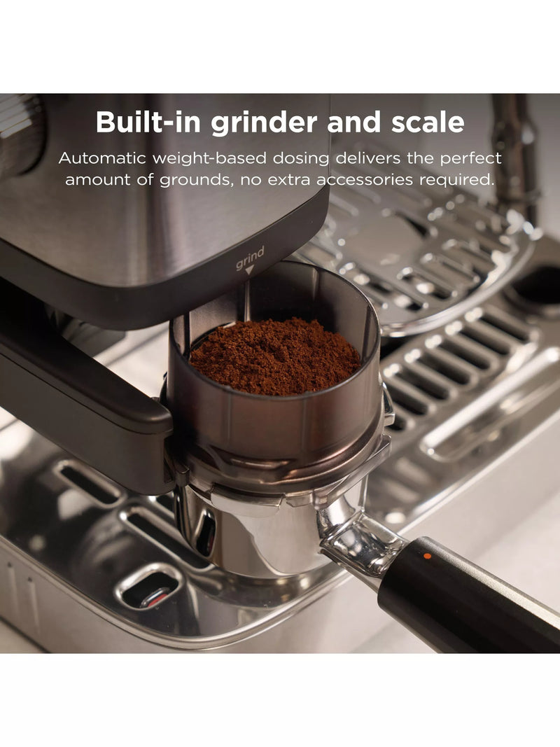 Ninja Luxe Café Mini Plus stainless steel bean to cup coffee machine, UK version