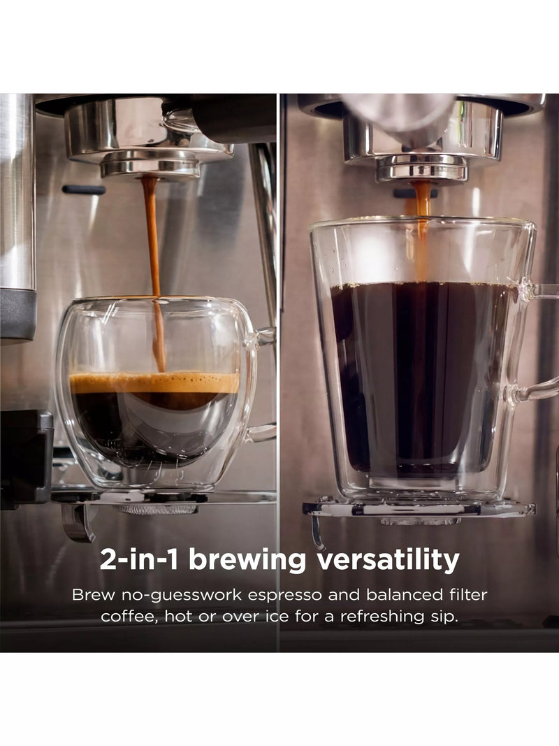 Ninja Luxe Café Mini Plus stainless steel bean to cup coffee machine, UK version