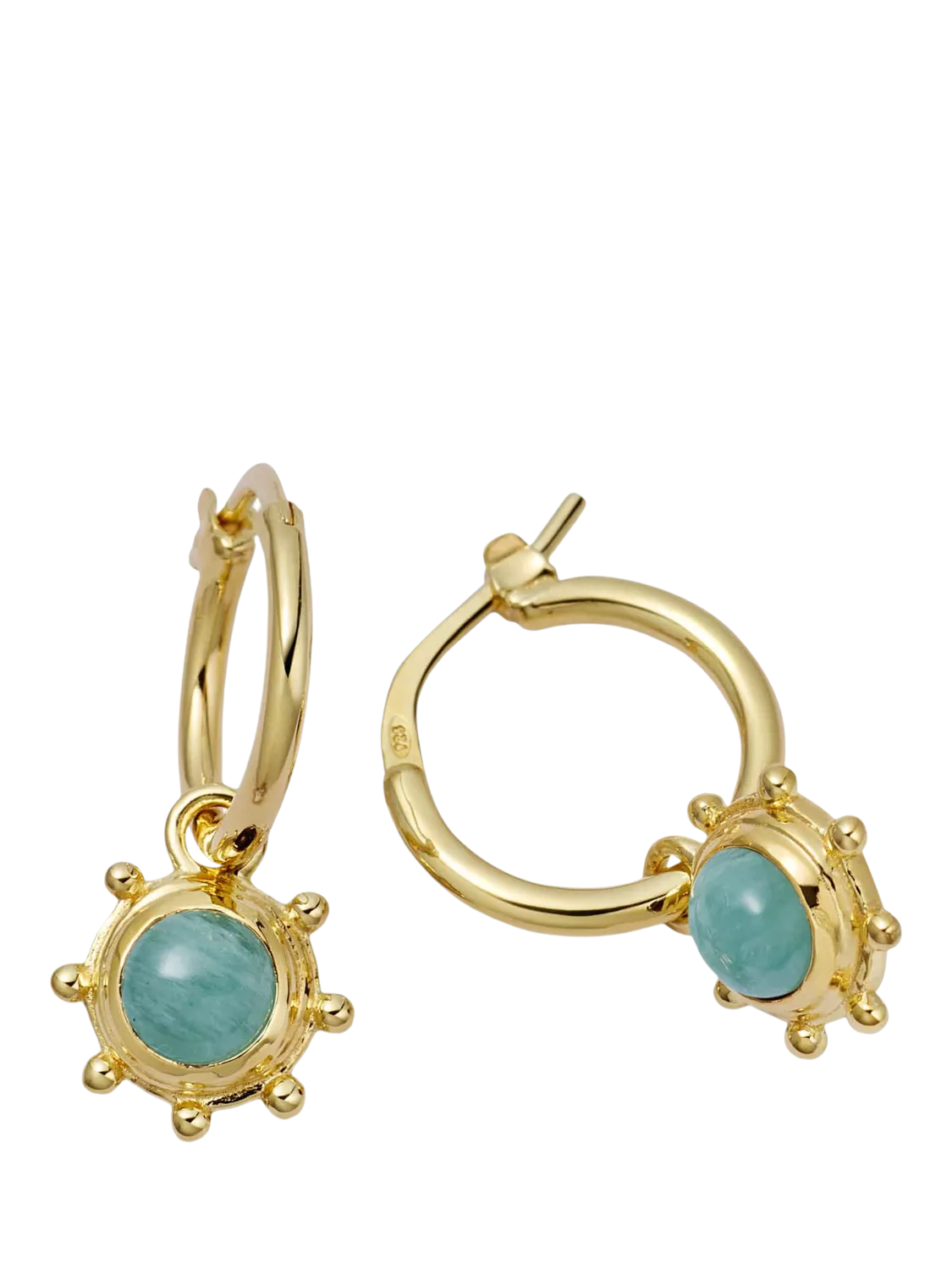 Daisy London gold-plated amazonite drop earrings (British brand)