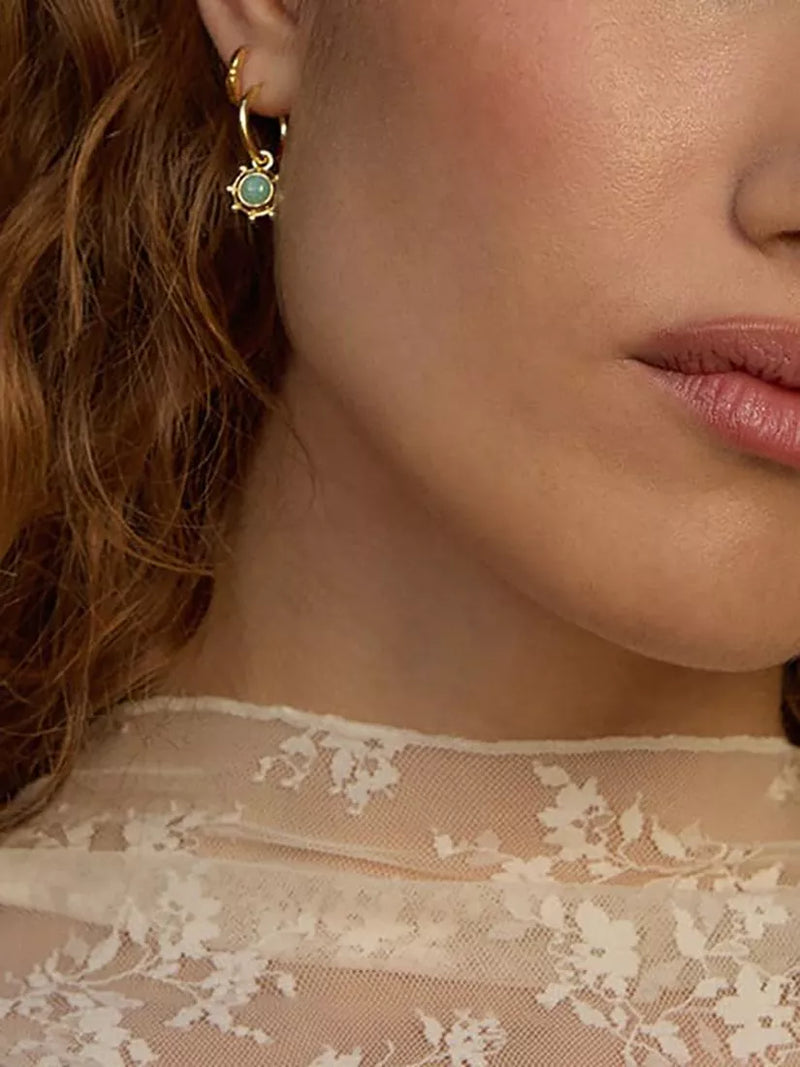 Daisy London gold-plated amazonite drop earrings (British brand)